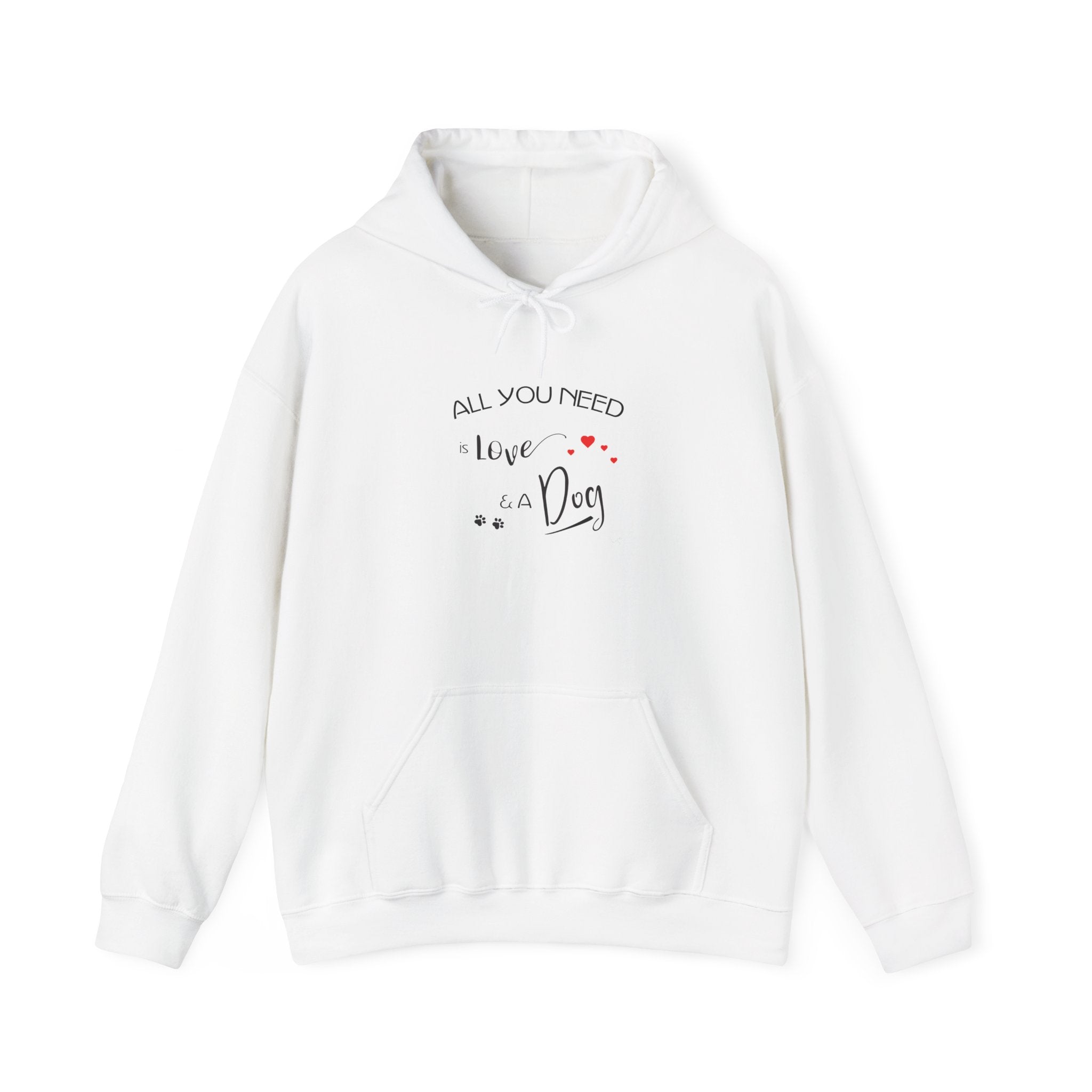 All You Need Is Love and a Dog Graphic Hoodie - Unisex Heavy Blend™ Hooded Sweatshirt