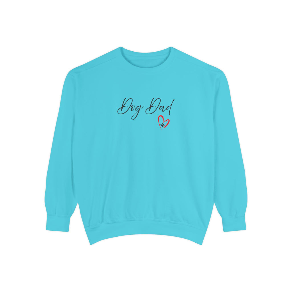 Dog Dad Heart Graphic Hoodie Garment-Dyed Sweatshirt