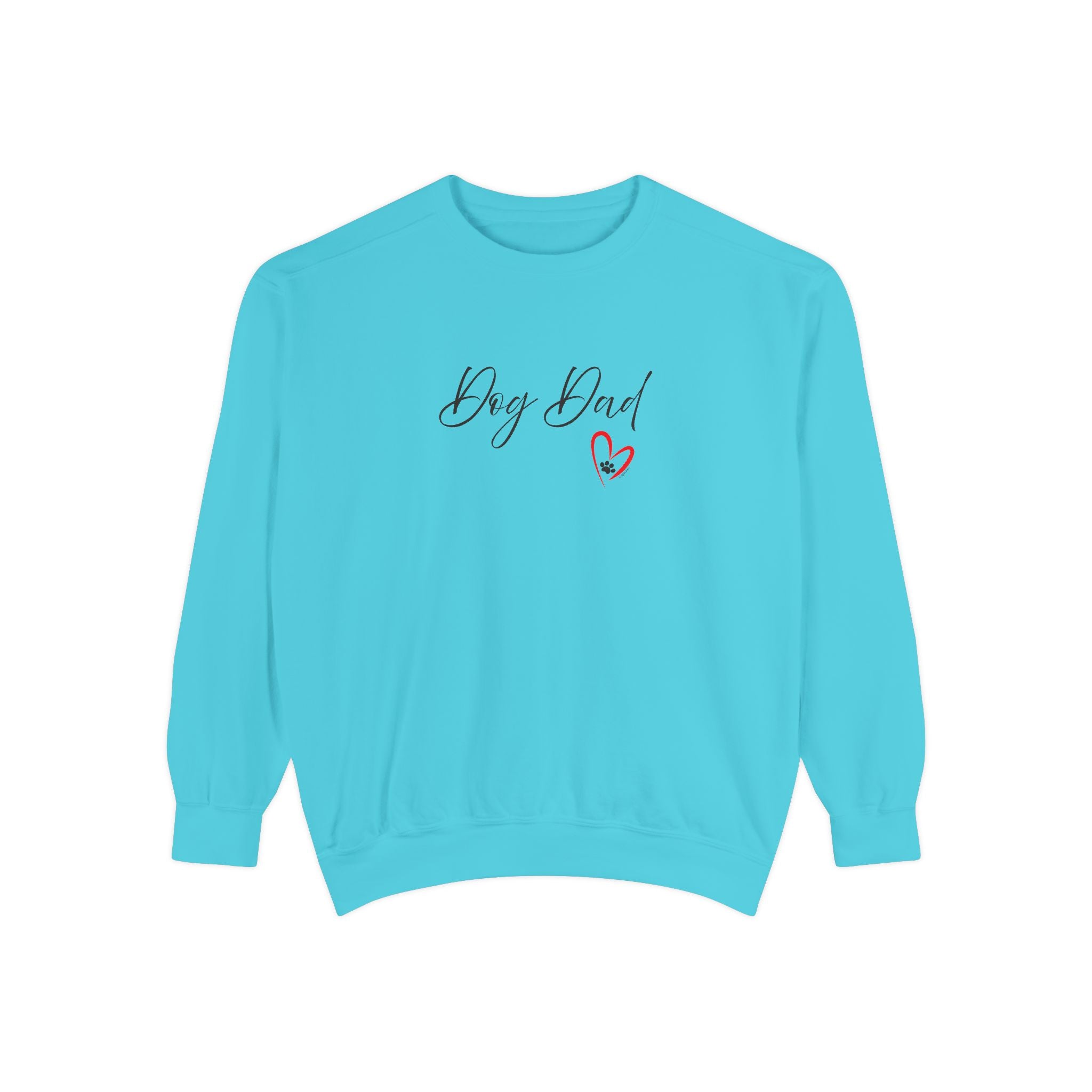 Dog Dad Heart Graphic Hoodie Garment-Dyed Sweatshirt