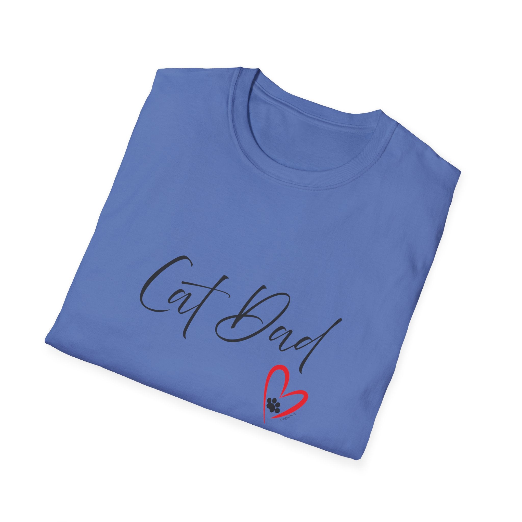 Cat Dad Heart Paw Graphic T-Shirt