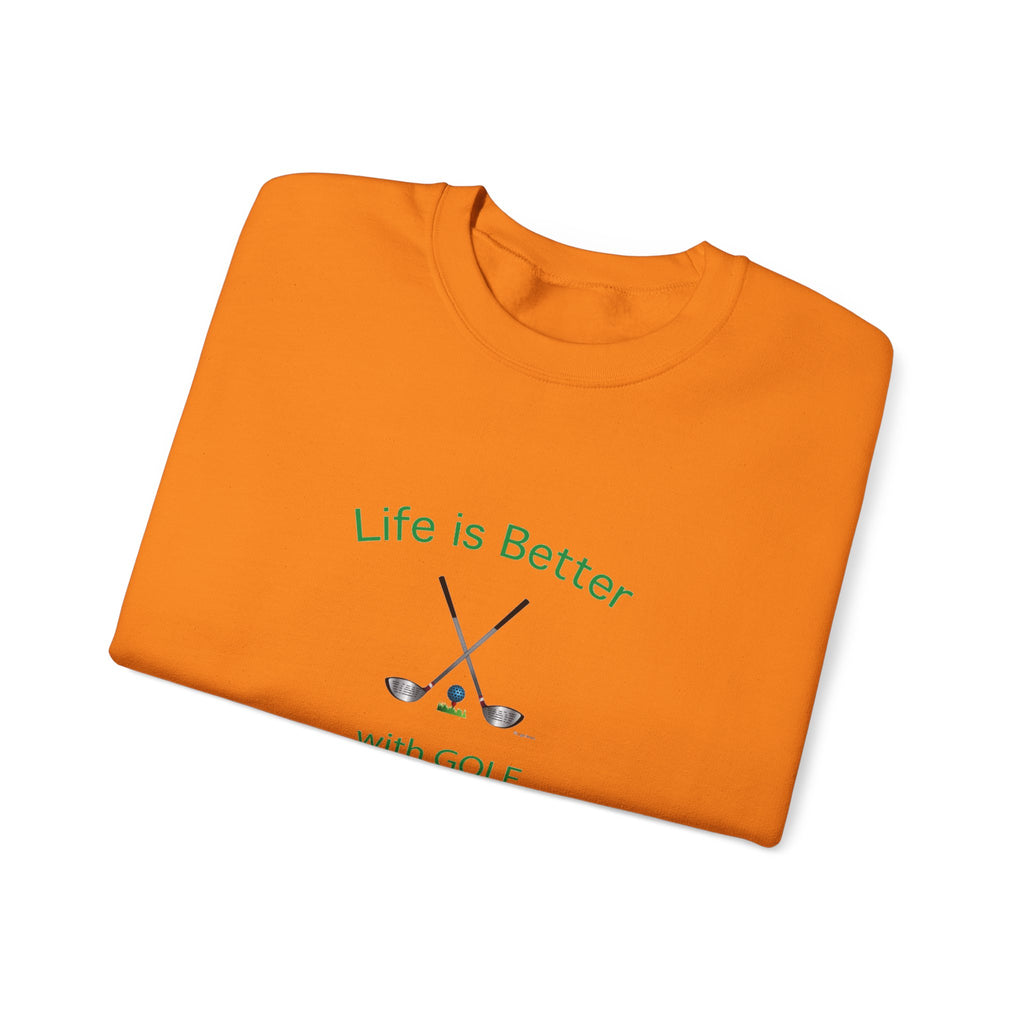 Life Is Better with Golf Graphic Unisex Heavy Blend™ Crewneck Sweatshirt