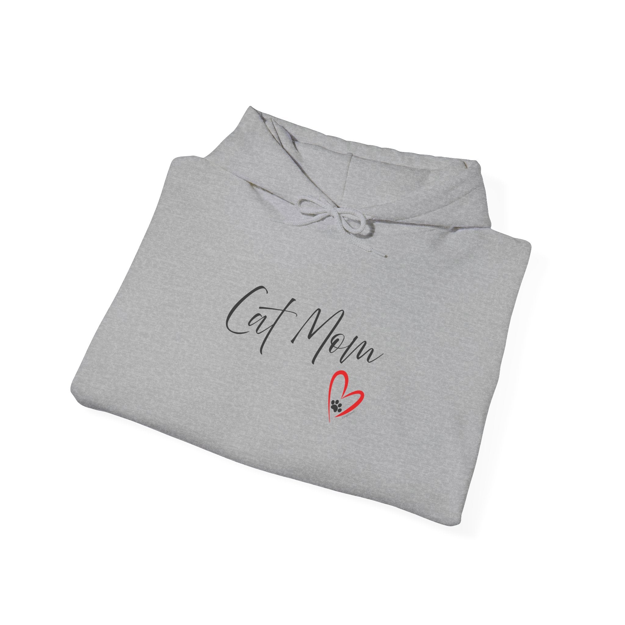 Modern Cat Mom Heart Graphic Design Hoodie Unisex Hoodie