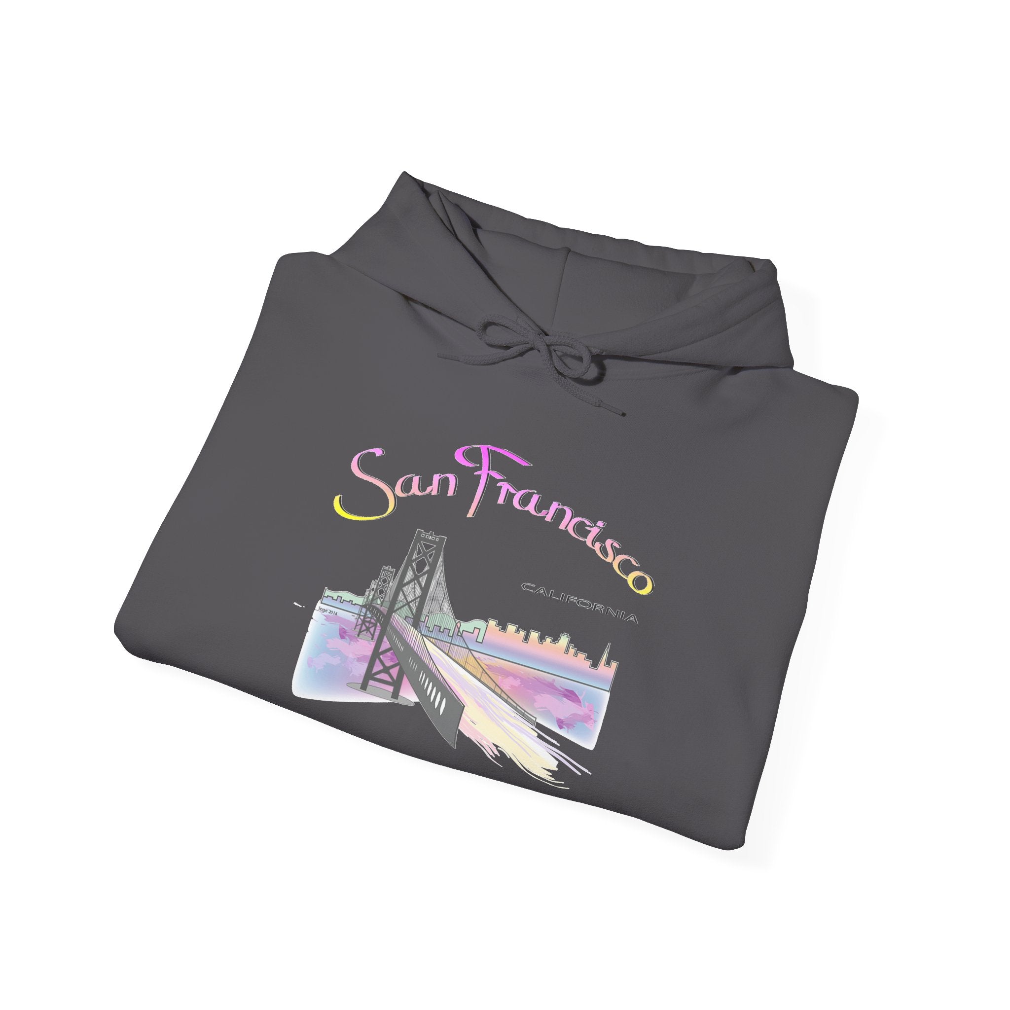 San Francisco Rainbow Bridge Graphic Hoodie - Unisex Heavy Blend™ Hooded Sweatshirt