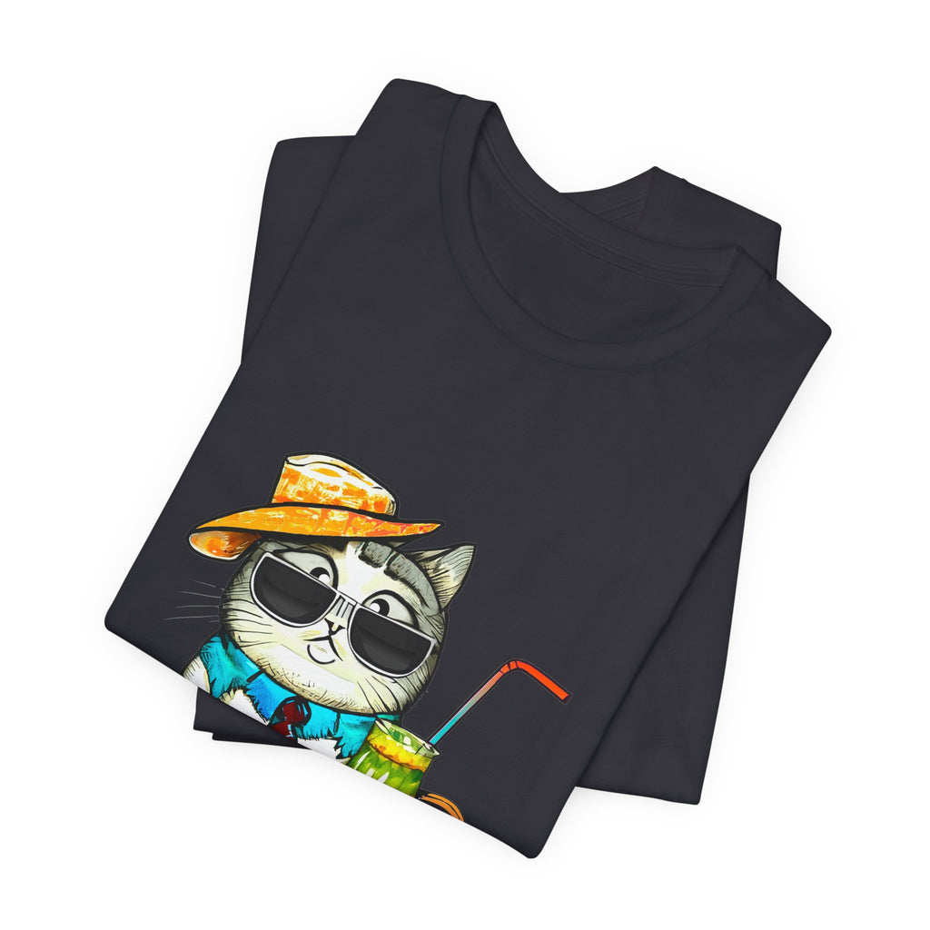 Purr-fectly Chilled Cat Graphic T-Shirt
