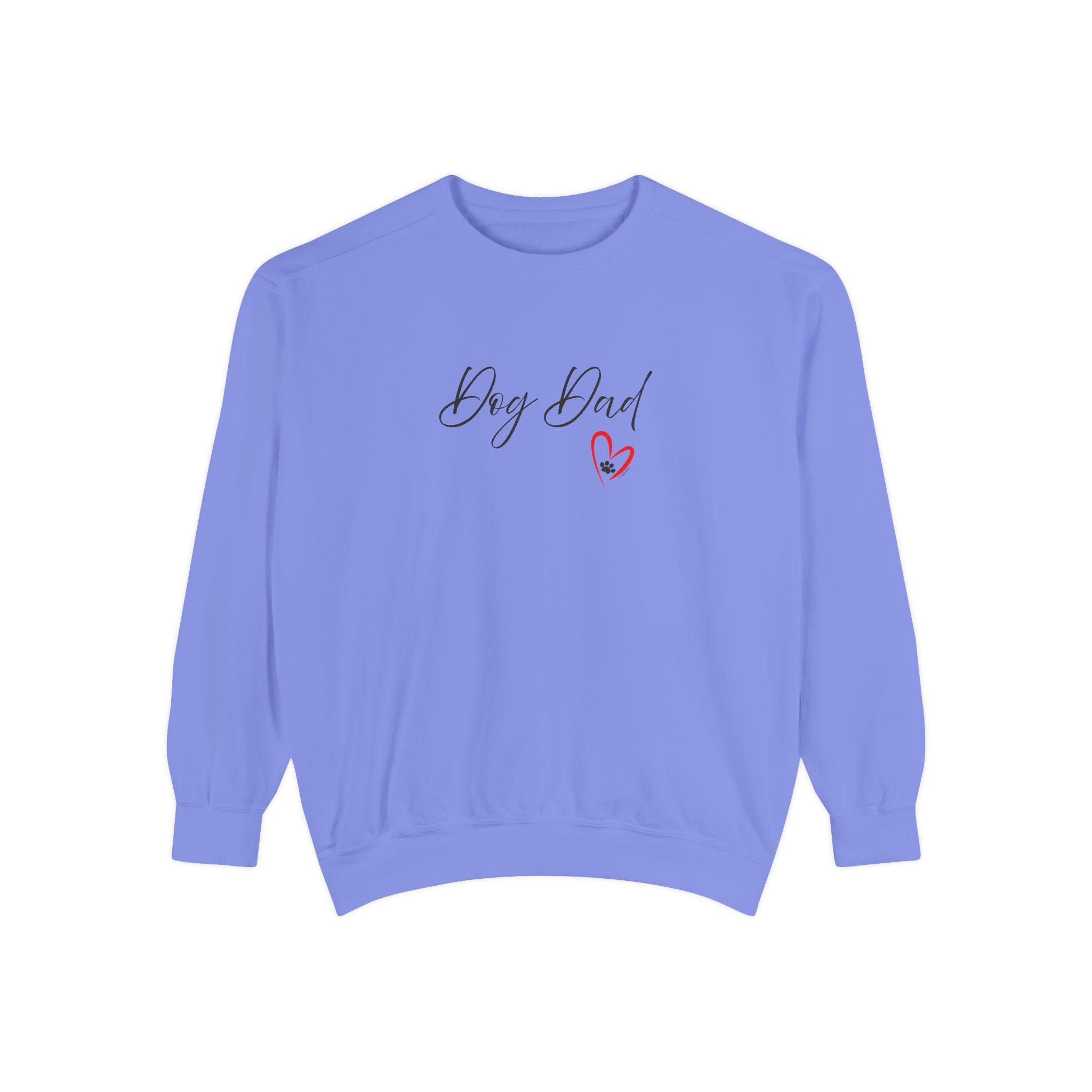 Dog Dad Heart Graphic Hoodie Garment-Dyed Sweatshirt