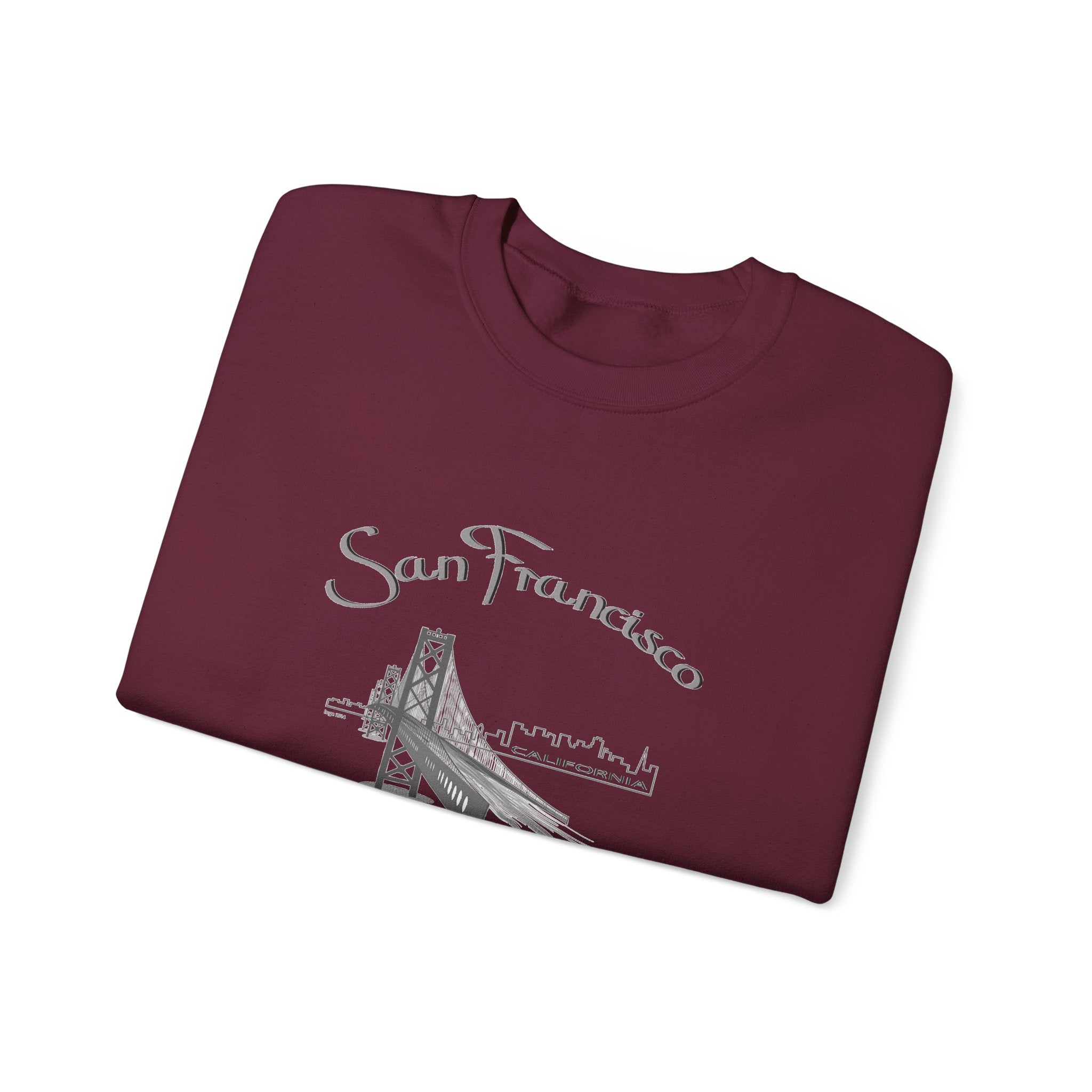 San Francisco Bridge Crewneck Sweatshirt — Vintage City Skyline Pullover