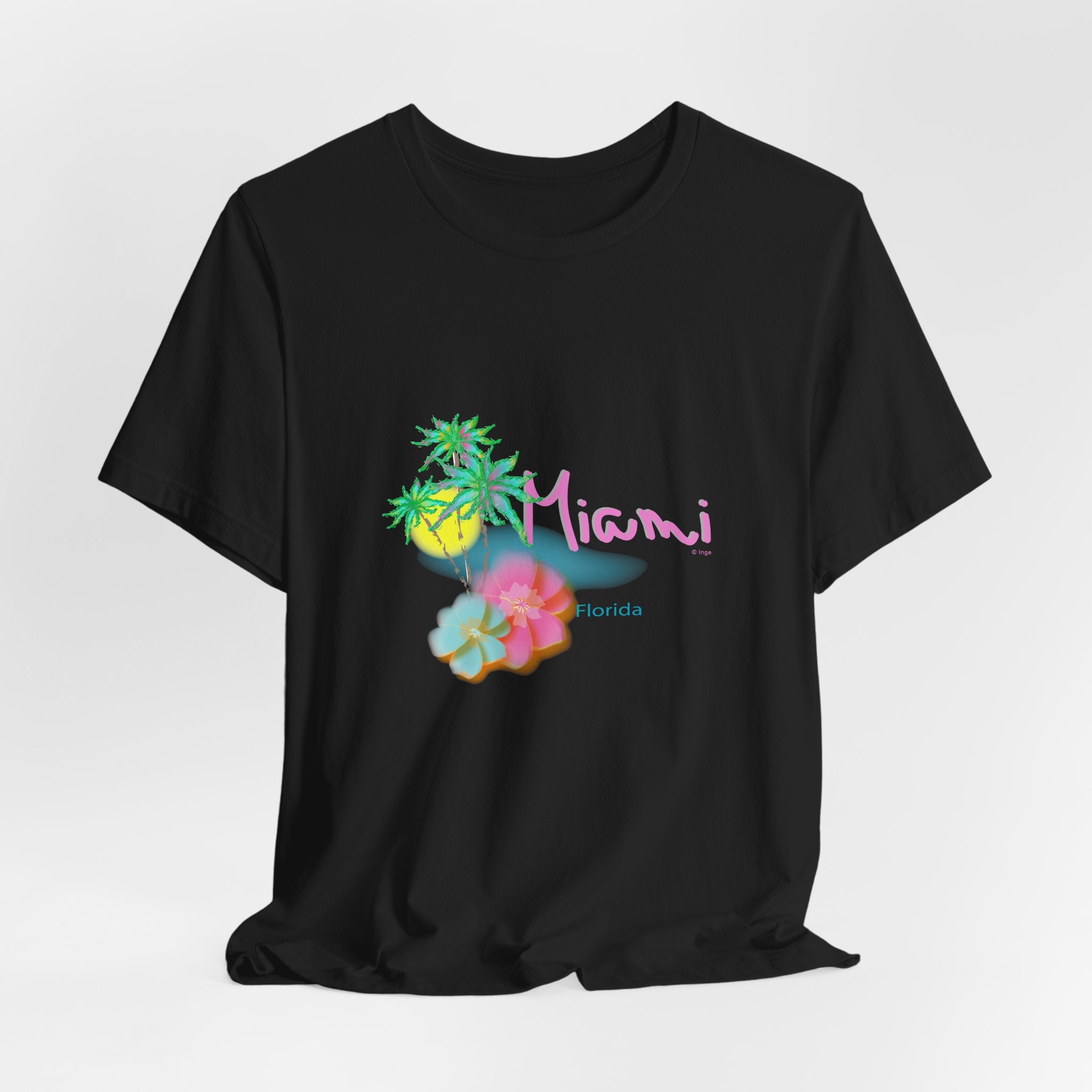 MIAMI, Florida Palm Sunset Graphic Unisex Jersey Short Sleeve Tee