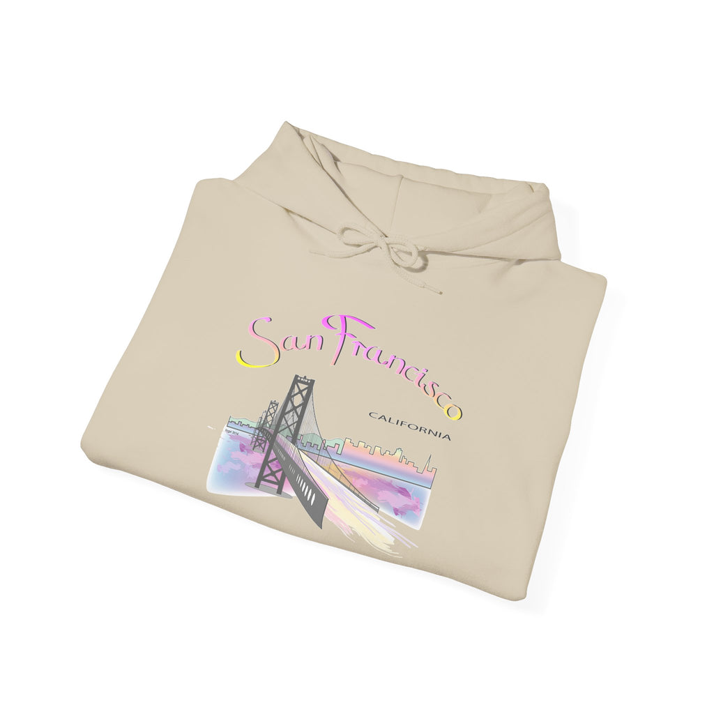 San Francisco Rainbow Bridge Graphic Hoodie - Unisex Heavy Blend™ Hooded Sweatshirt