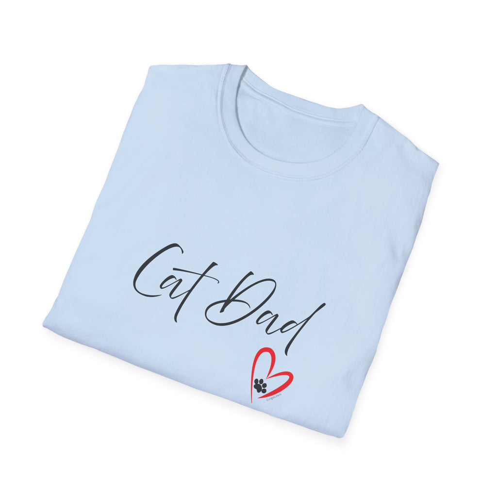 Cat Dad Heart Paw Graphic T-Shirt