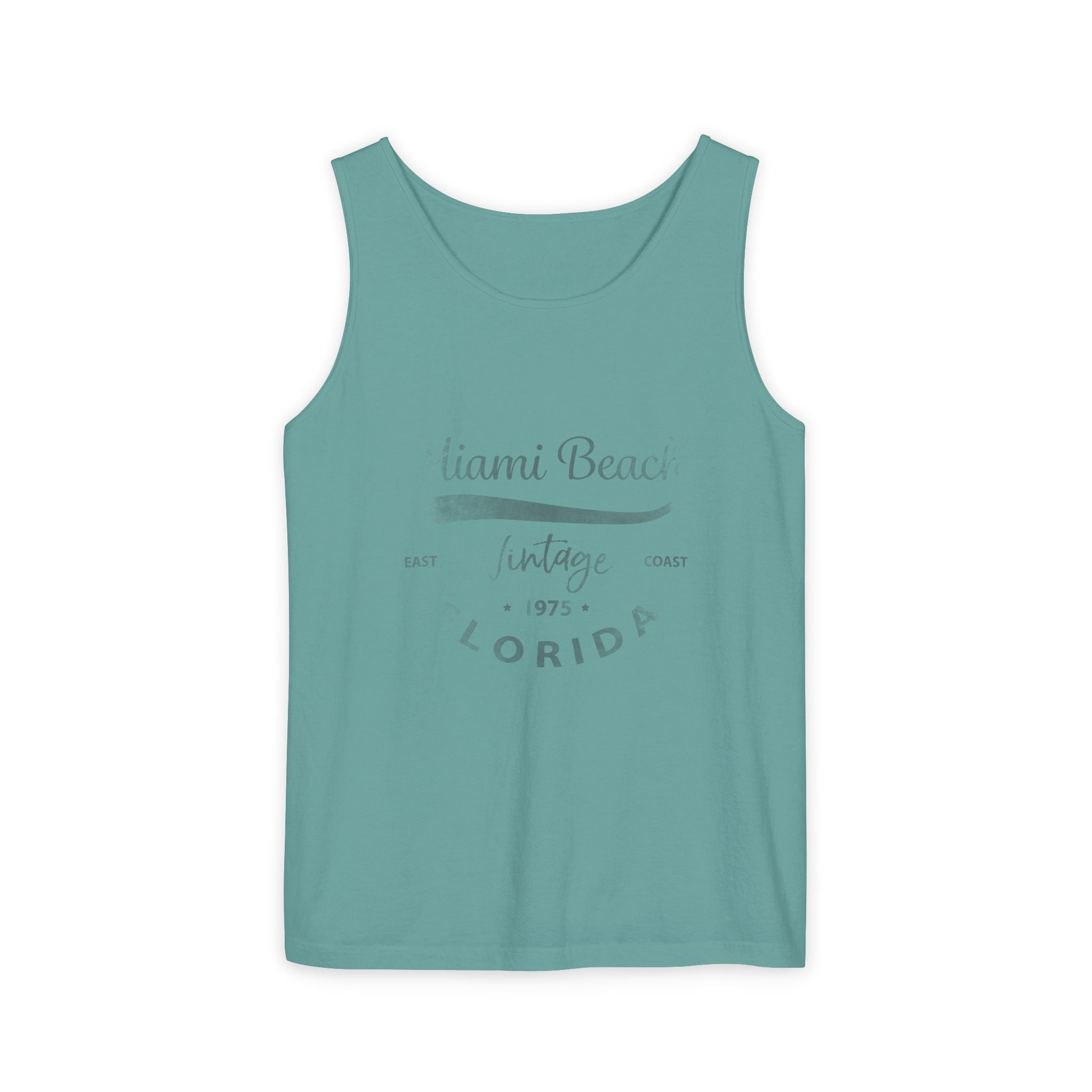 Miami Beach Vintage Graphic Tee Unisex Garment-Dyed Tank Top