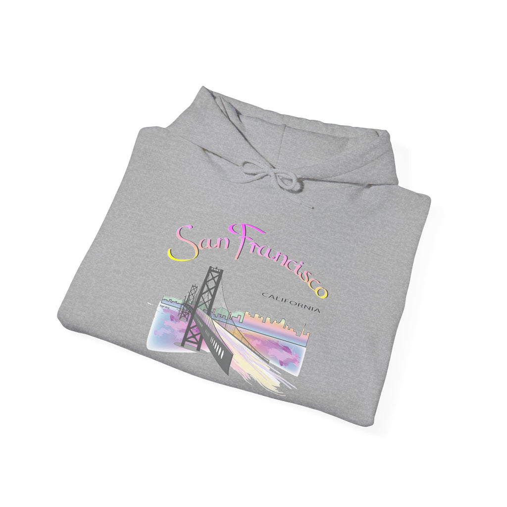 San Francisco Rainbow Bridge Graphic Hoodie - Unisex Heavy Blend™ Hooded Sweatshirt