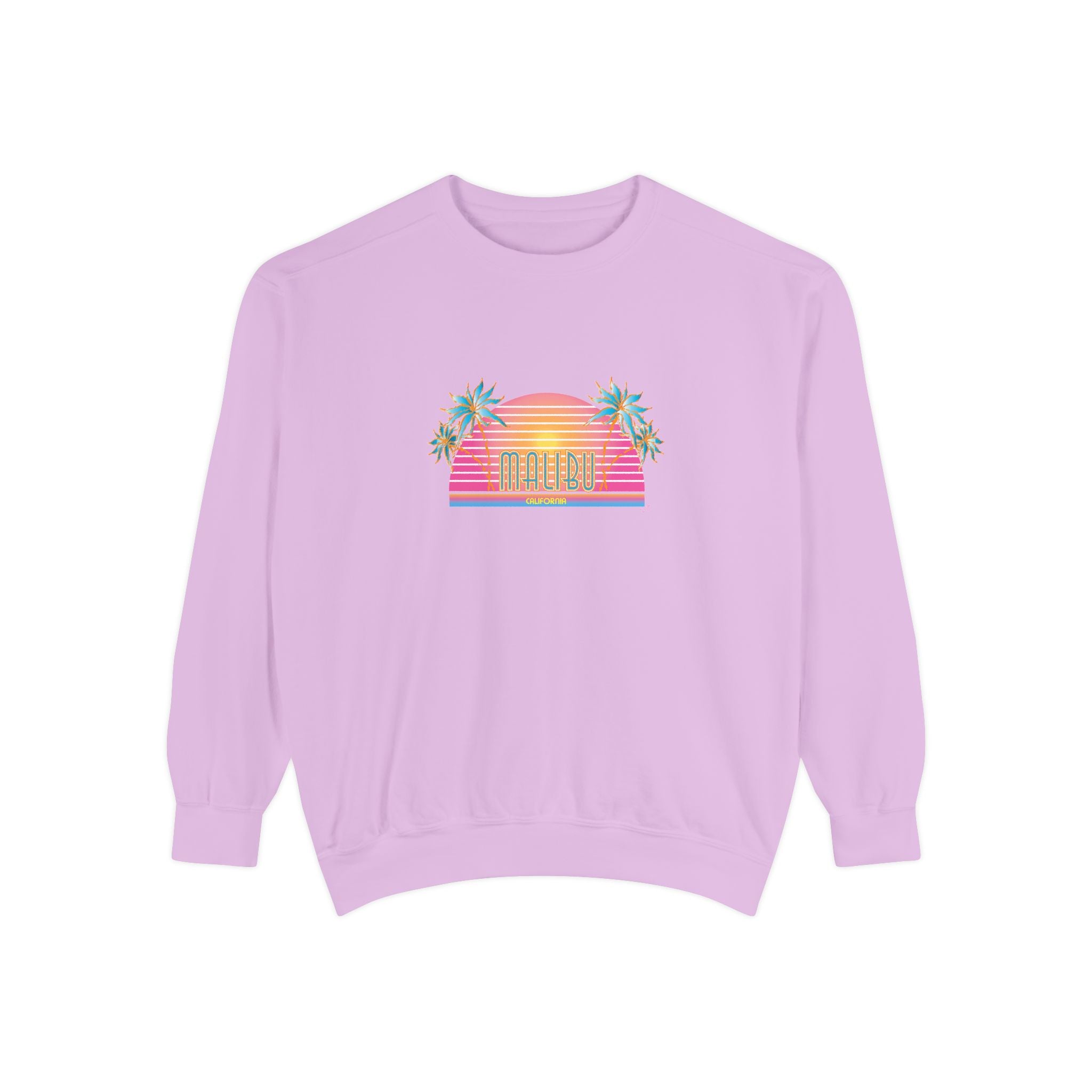 Malibu California Sunset Graphic Unisex Garment-Dyed Sweatshirt