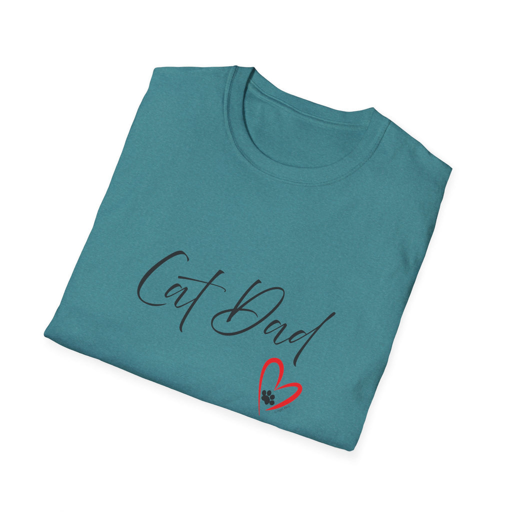 Cat Dad Heart Paw Graphic T-Shirt