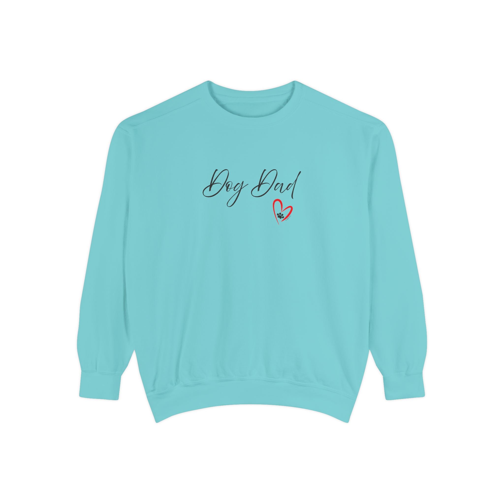 Dog Dad Heart Graphic Hoodie Garment-Dyed Sweatshirt