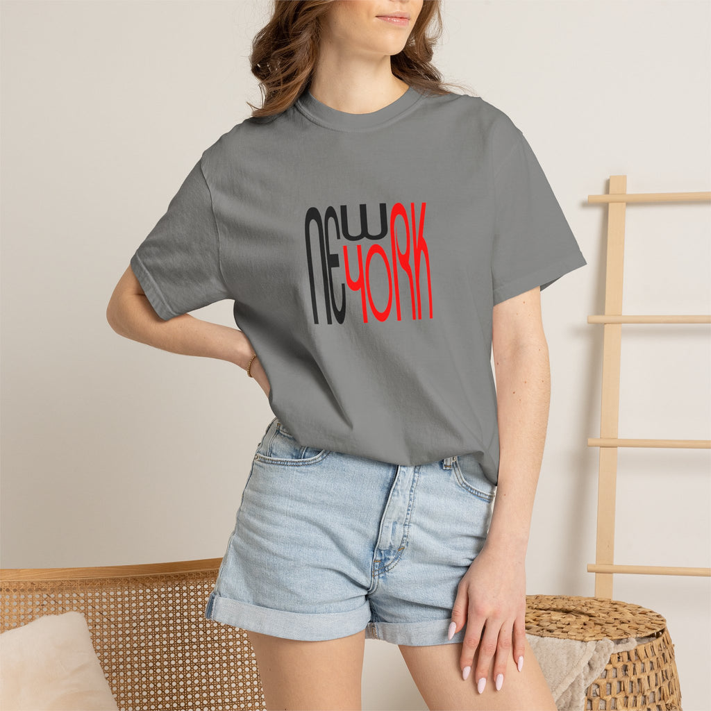New York Black Red Lettering Unisex Graphic Tee