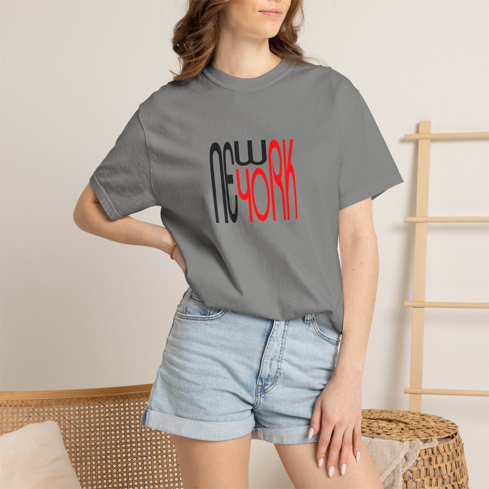 New York Black Red Lettering Unisex Graphic Tee