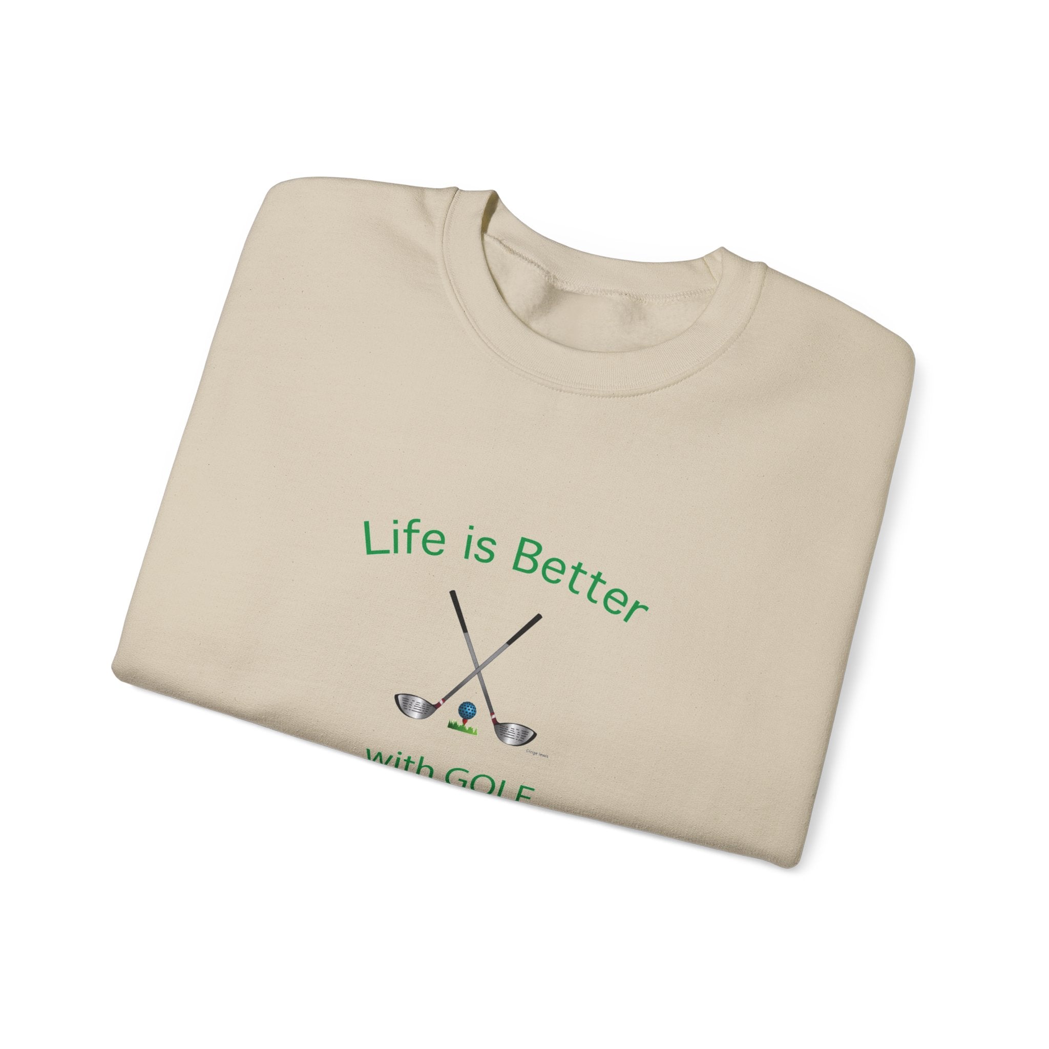 Life Is Better with Golf Graphic Unisex Heavy Blend™ Crewneck Sweatshirt