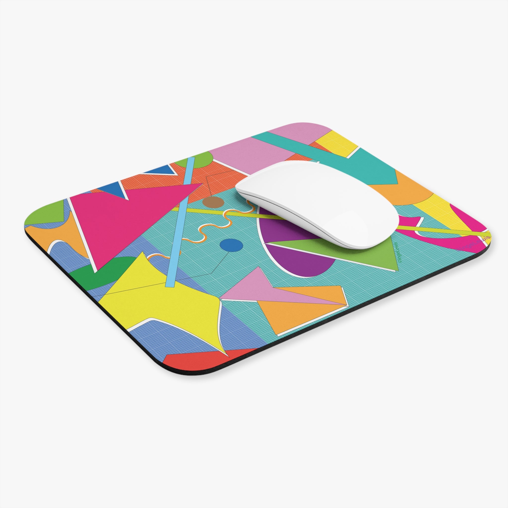 Connection Abstract Art Mouse Pad – Colorful Geometric Modern Workspace Decor