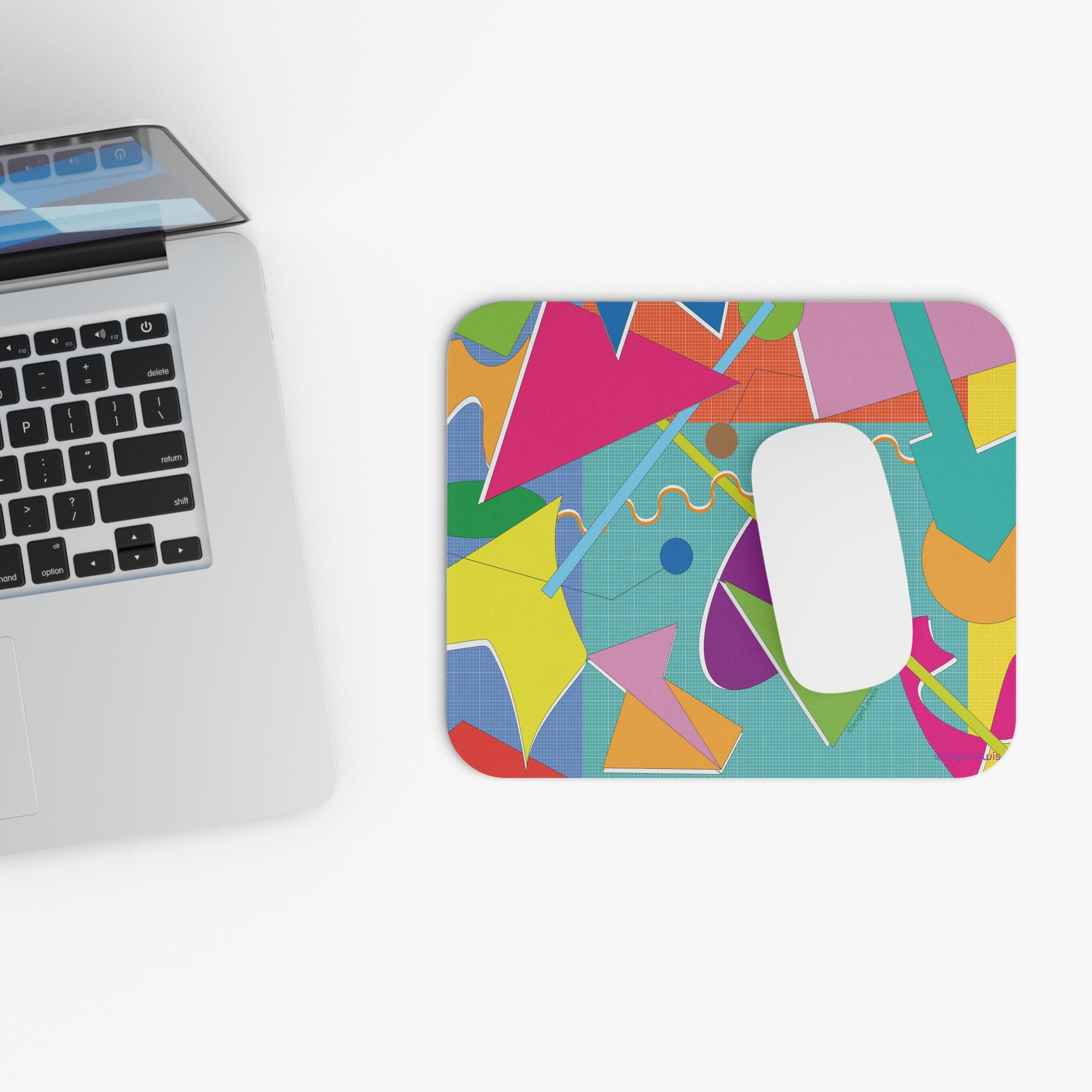 Connection Abstract Art Mouse Pad – Colorful Geometric Modern Workspace Decor