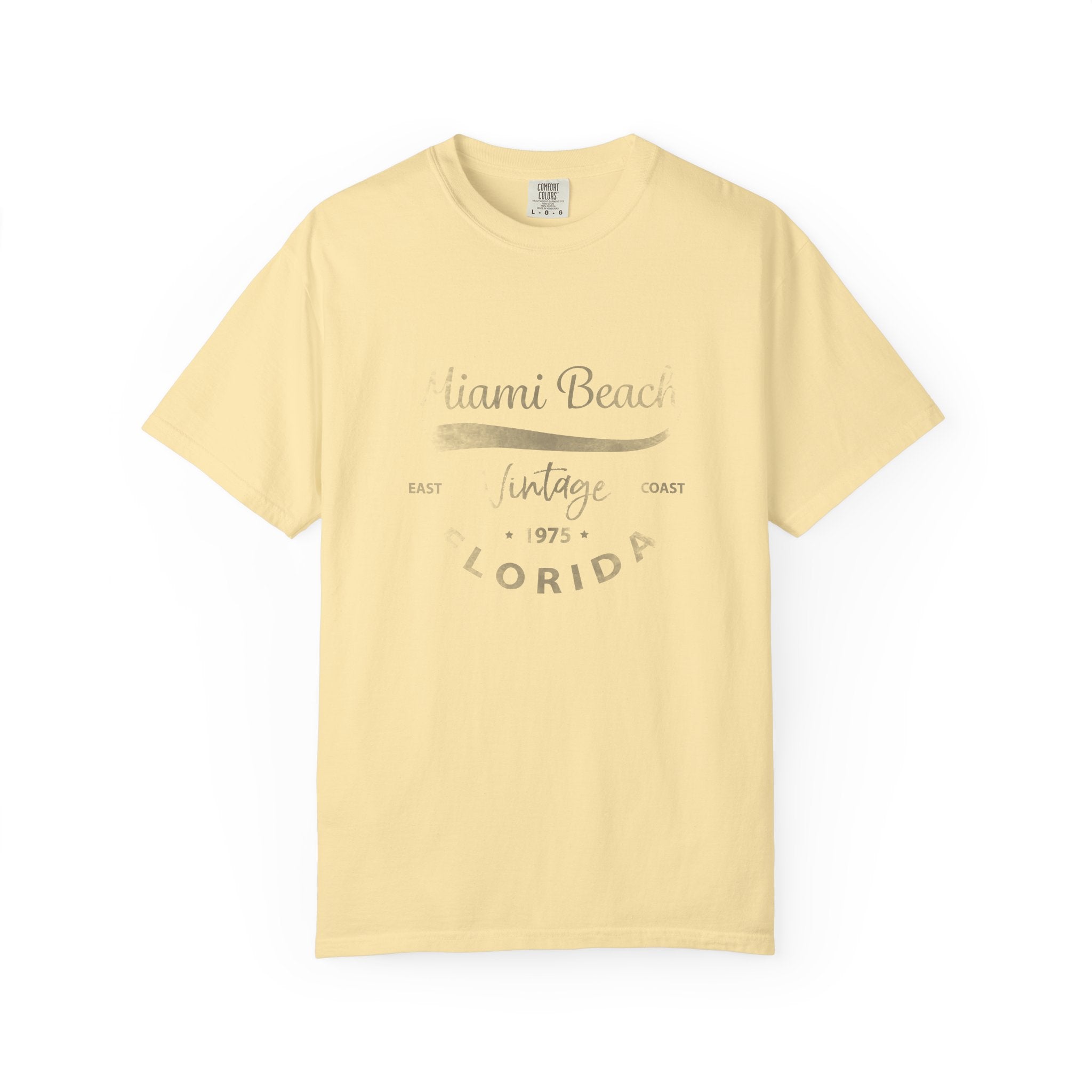 Miami Beach Florida Vintage Graphic Unisex Garment-Dyed T-shirt