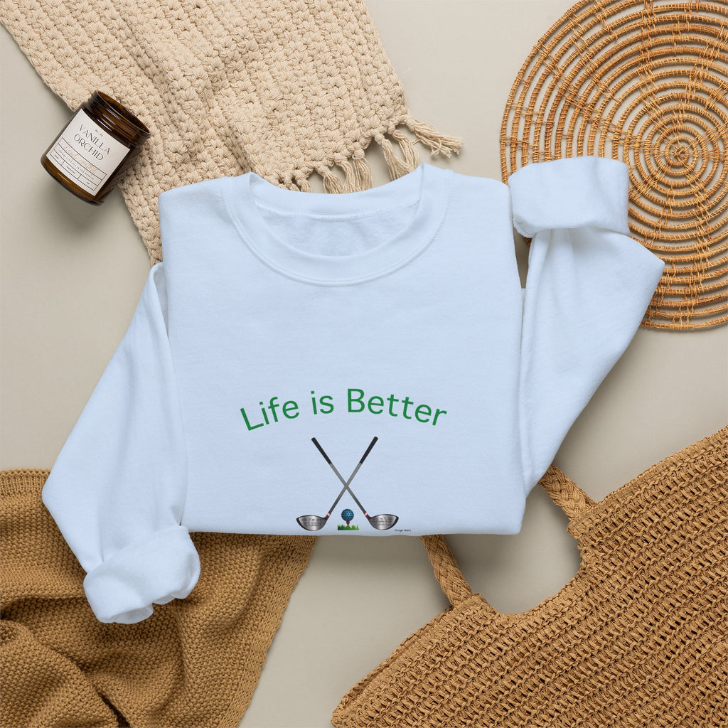Life Is Better with Golf Graphic Unisex Heavy Blend™ Crewneck Sweatshirt