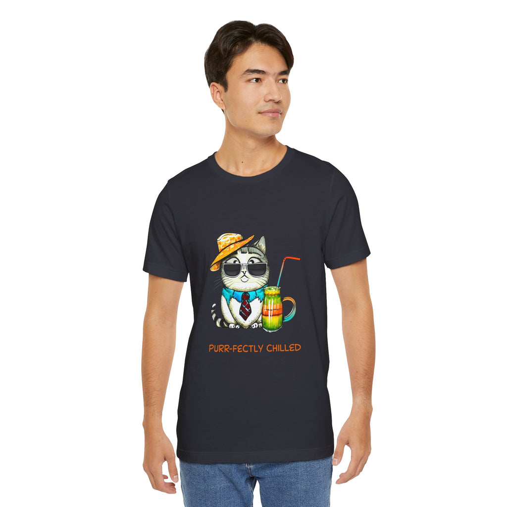 Purr-fectly Chilled Cat Graphic T-Shirt