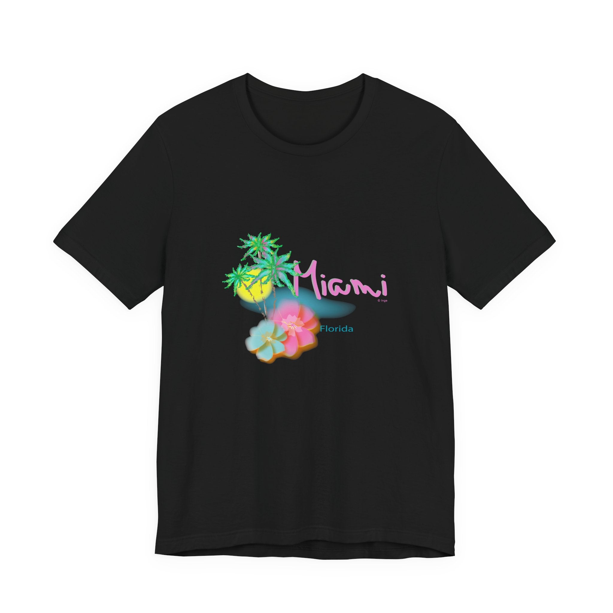 MIAMI, Florida Palm Sunset Graphic Unisex Jersey Short Sleeve Tee