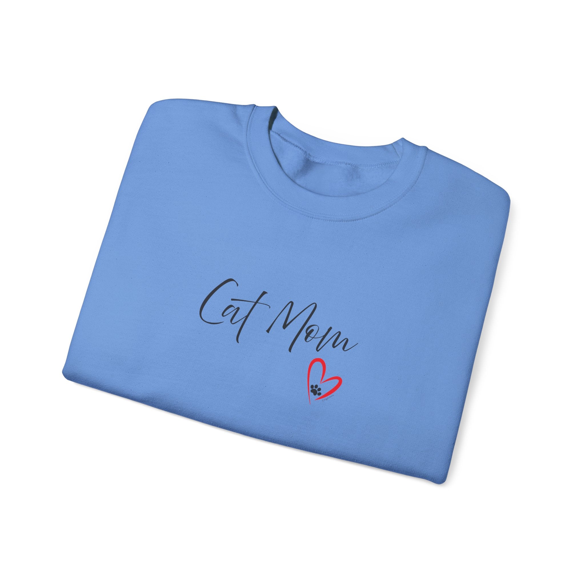 Cat Mom Heart Unisex Crewneck Sweatshirt