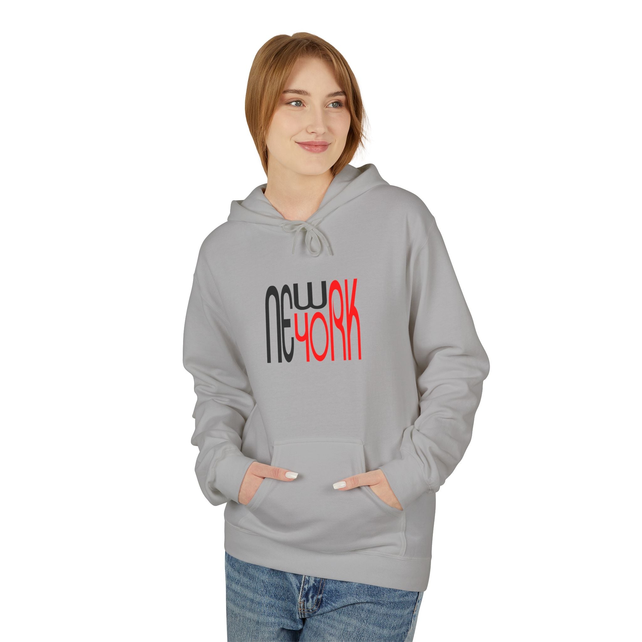 New York Retro Red Black Typography HoodieUnisex Hoodie