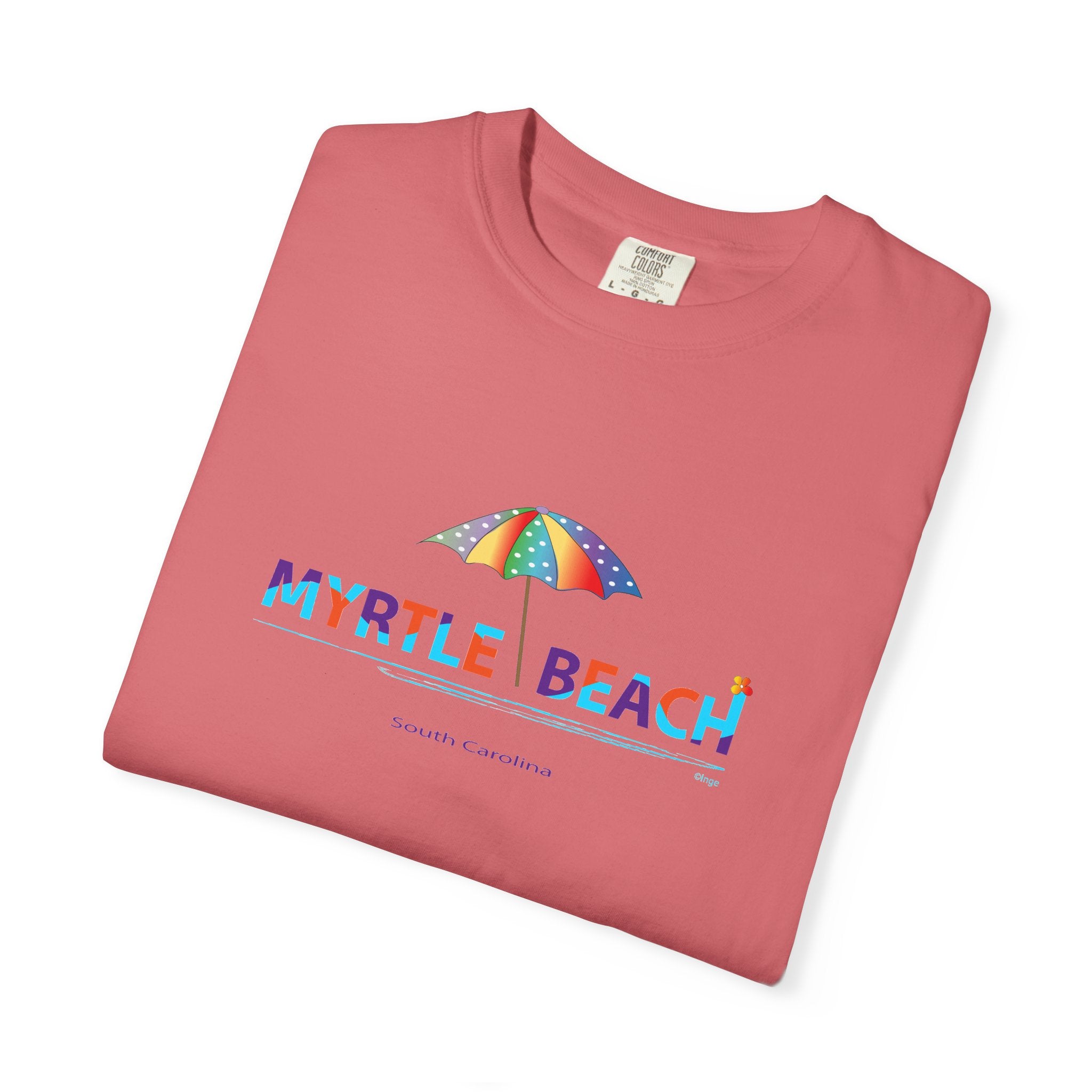 Myrtle Beach South Carolina Graphic Unisex Garment-Dyed T-shirt