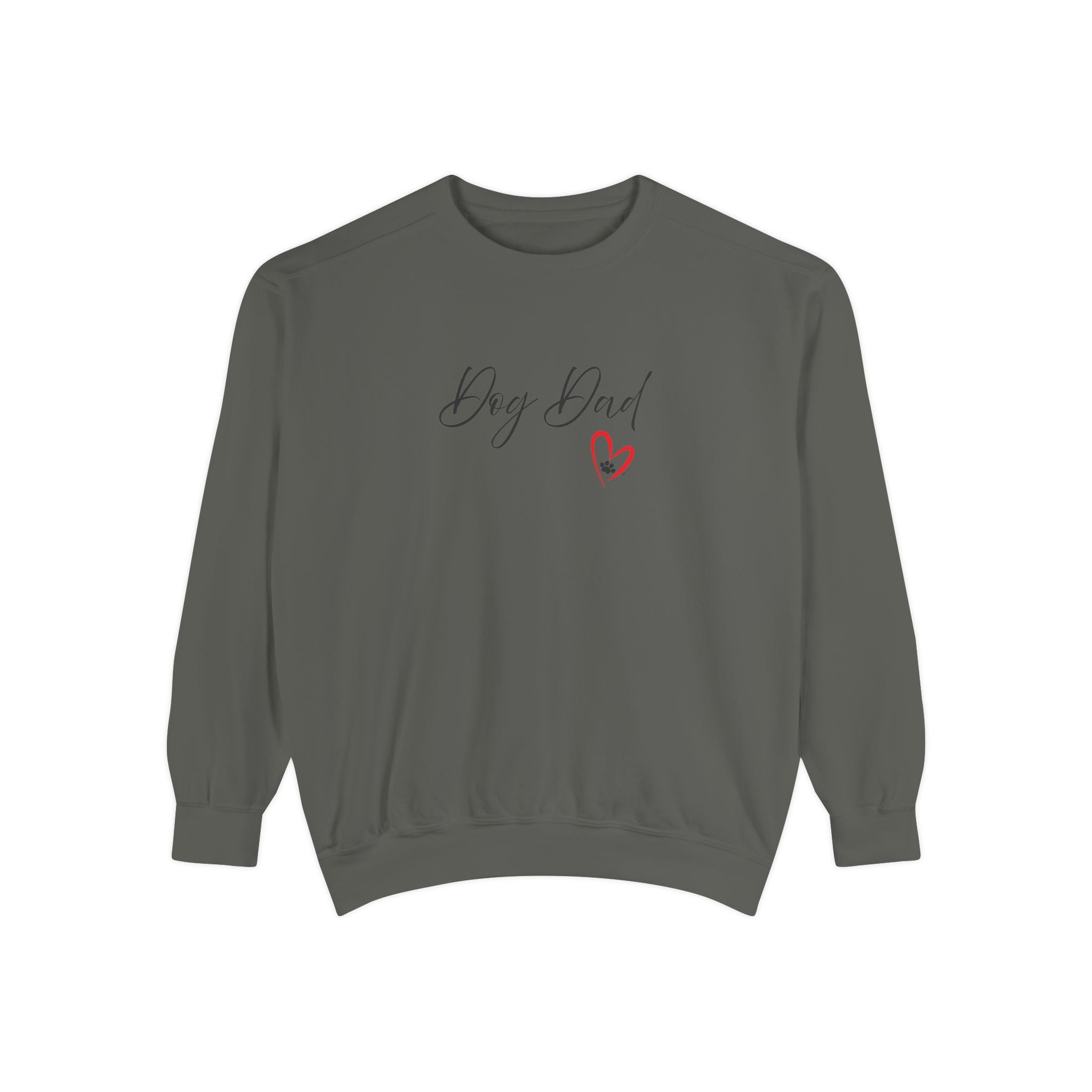 Dog Dad Heart Graphic Hoodie Garment-Dyed Sweatshirt