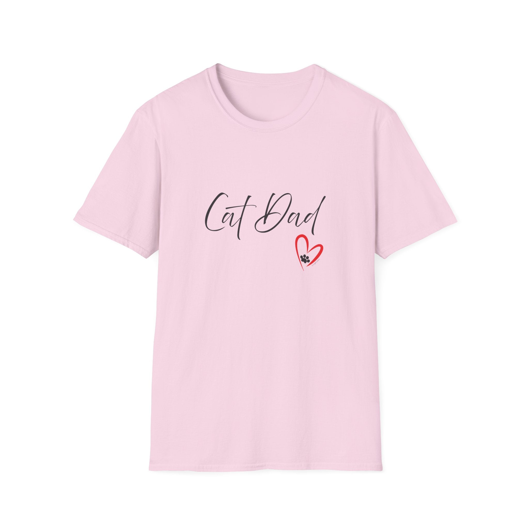Cat Dad Heart Paw Graphic T-Shirt