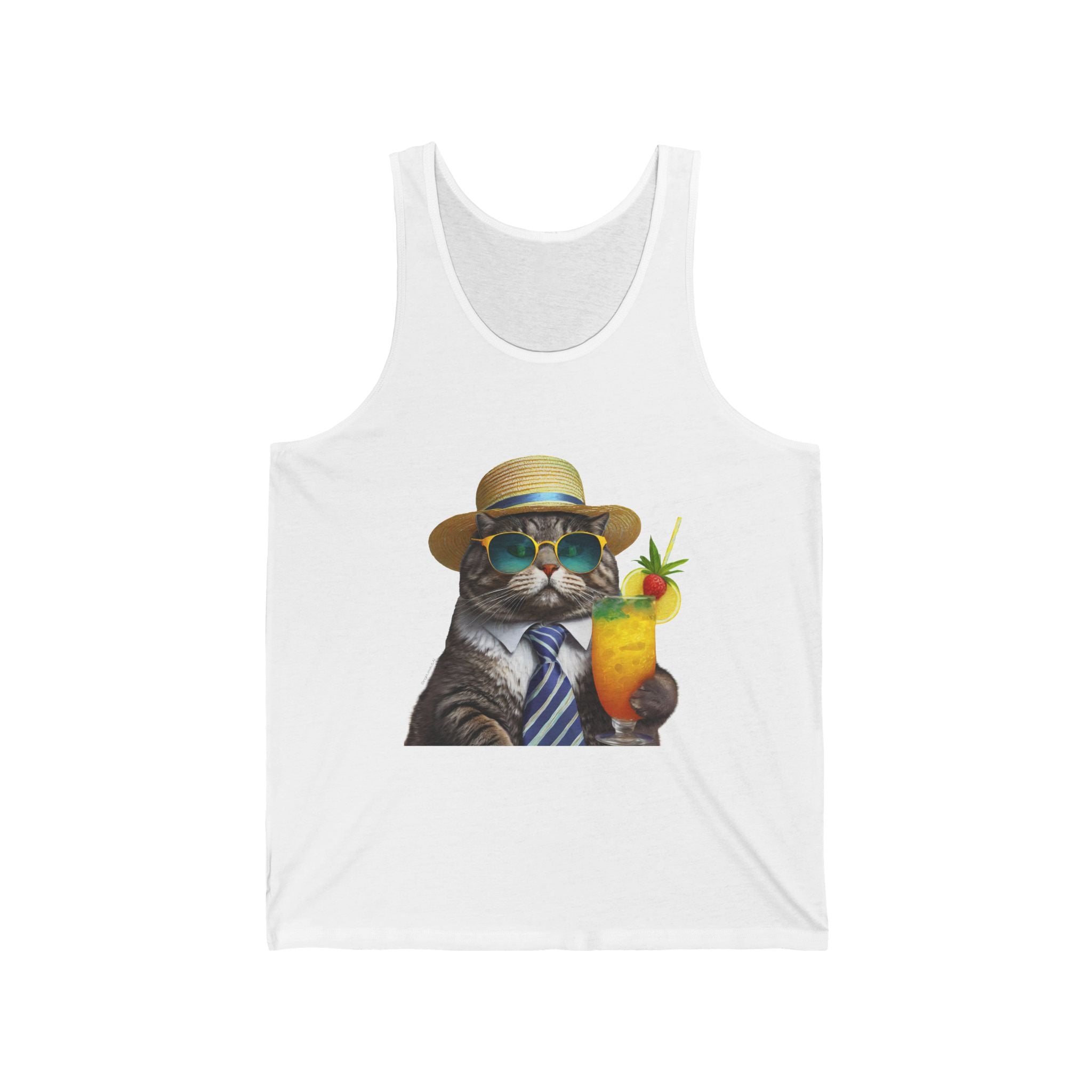 Purr-fectly Chilled Cat Graphic Unisex Jersey Tank