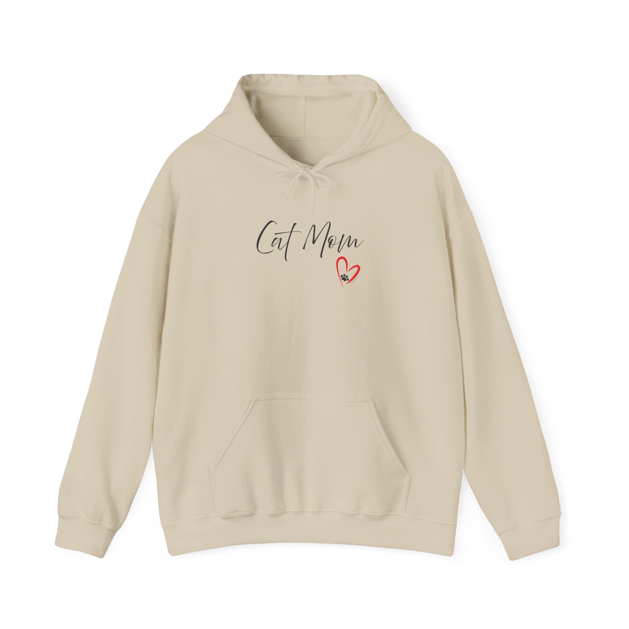 Modern Cat Mom Heart Graphic Design Hoodie Unisex Hoodie