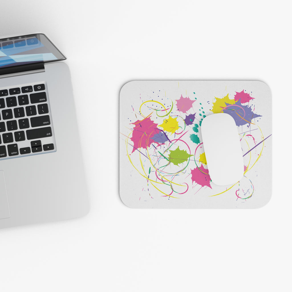 Colorful Abstract Paint Splatter Art Mouse Pad (Rectangle)