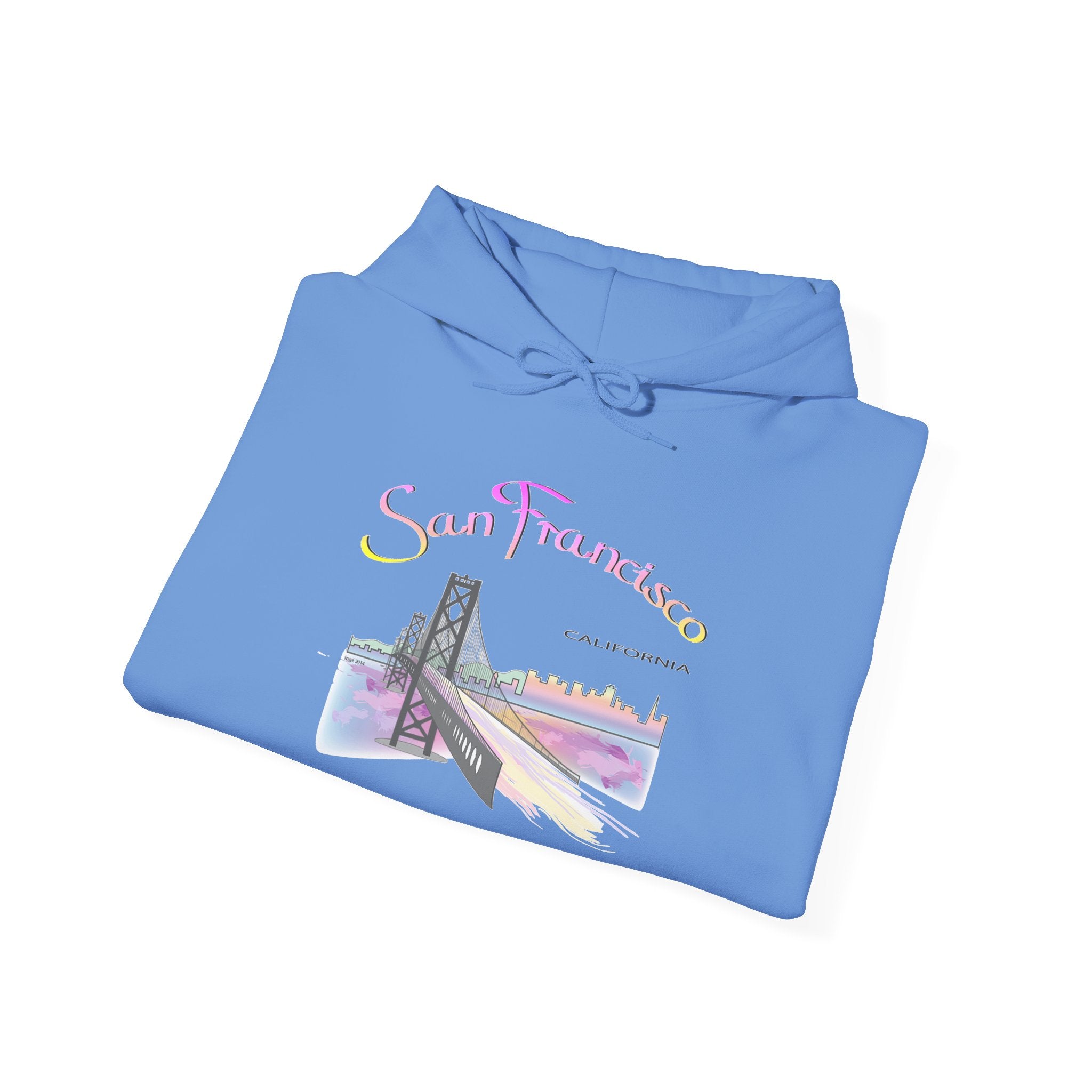 San Francisco Rainbow Bridge Graphic Hoodie - Unisex Heavy Blend™ Hooded Sweatshirt
