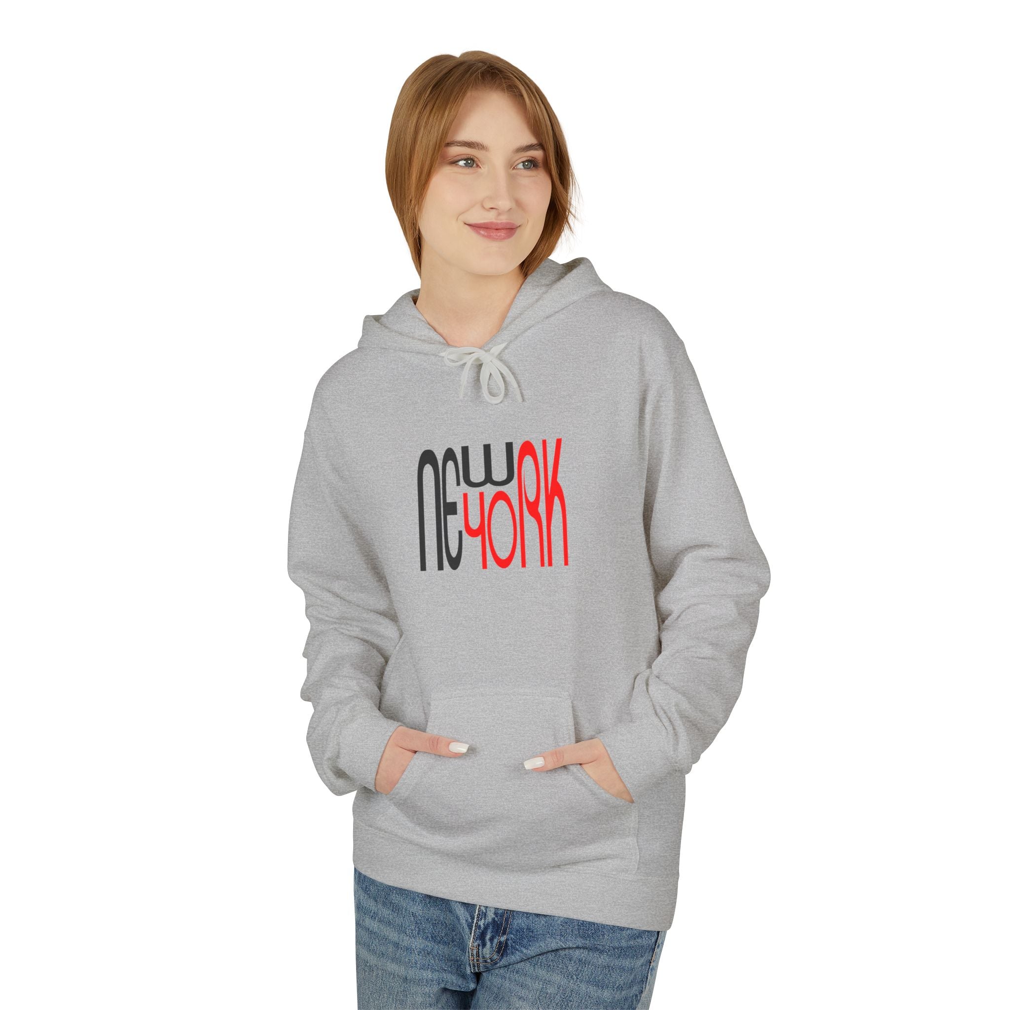 New York Retro Red Black Typography HoodieUnisex Hoodie