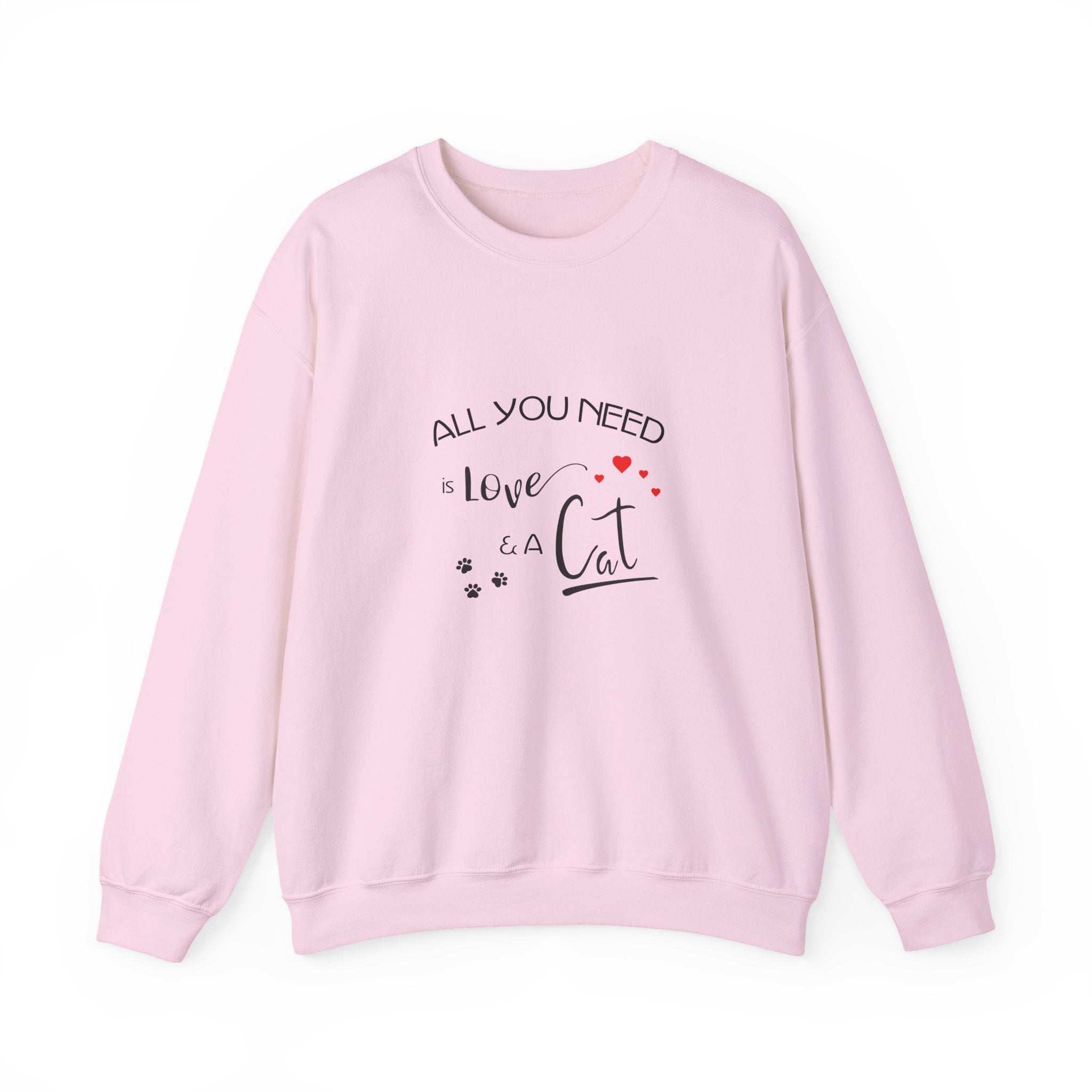 All You Need Is Love and a Cat Graphic Sweatshirt - Unisex Heavy Blend™ Crewneck Sweatshirt
