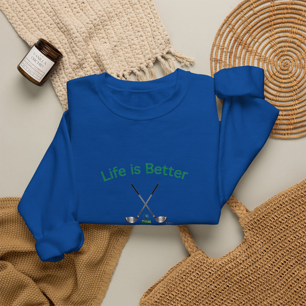 Life Is Better with Golf Graphic Unisex Heavy Blend™ Crewneck Sweatshirt