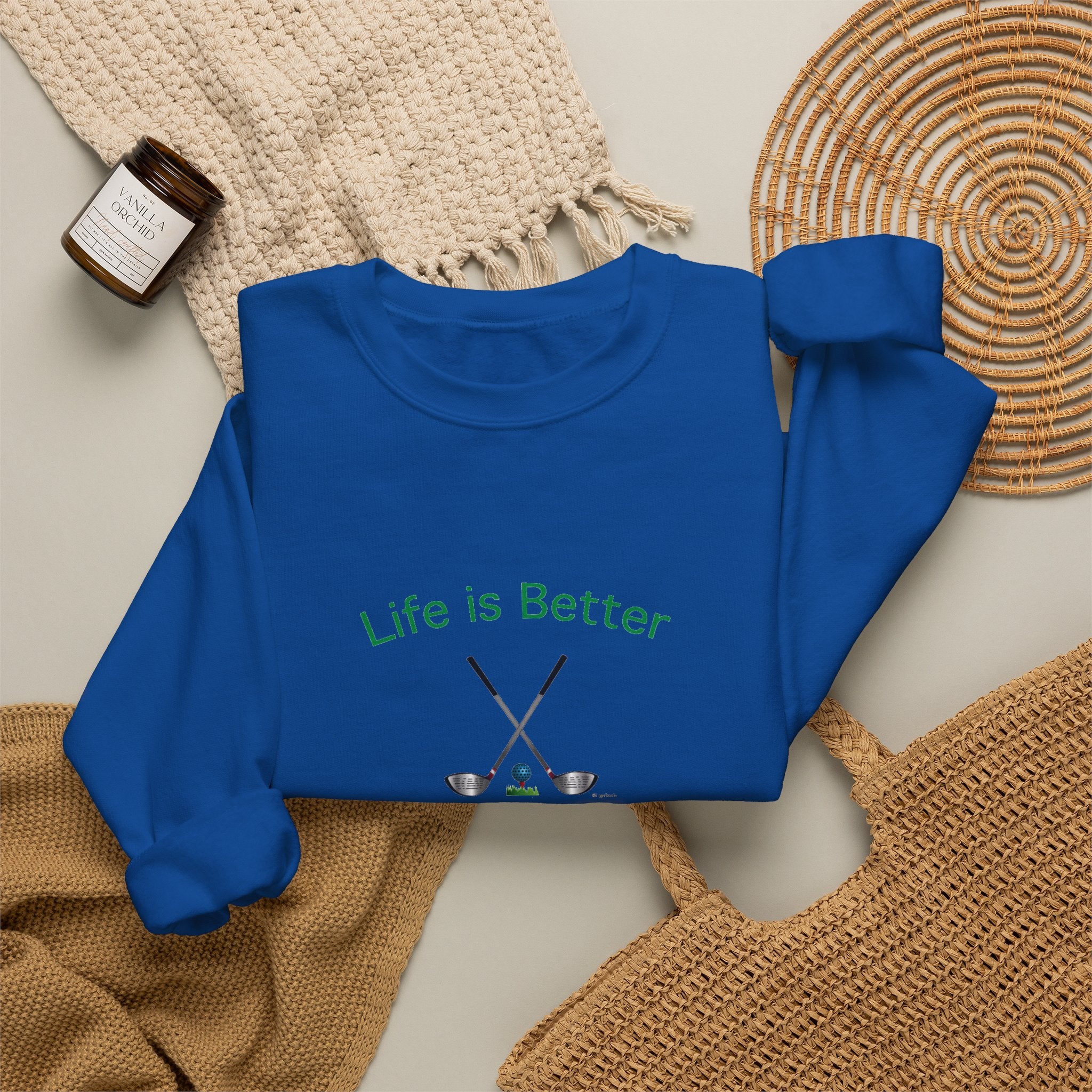 Life Is Better with Golf Graphic Unisex Heavy Blend™ Crewneck Sweatshirt