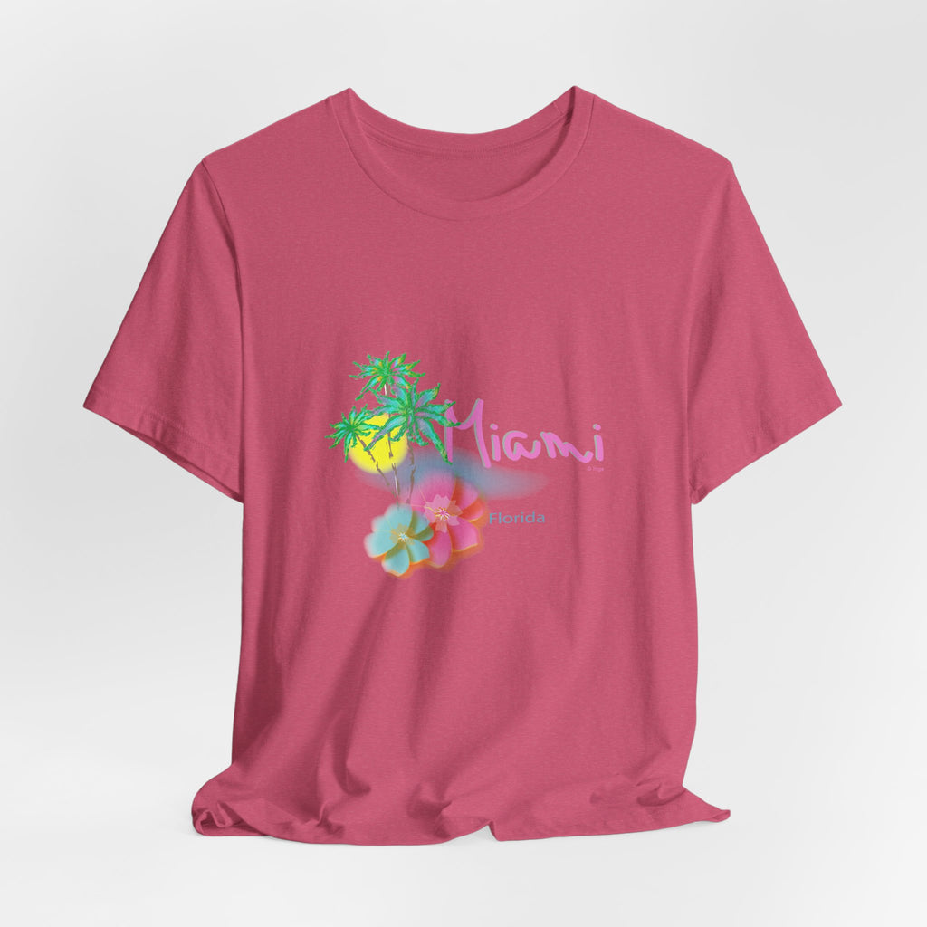 MIAMI, Florida Palm Sunset Graphic Unisex Jersey Short Sleeve Tee