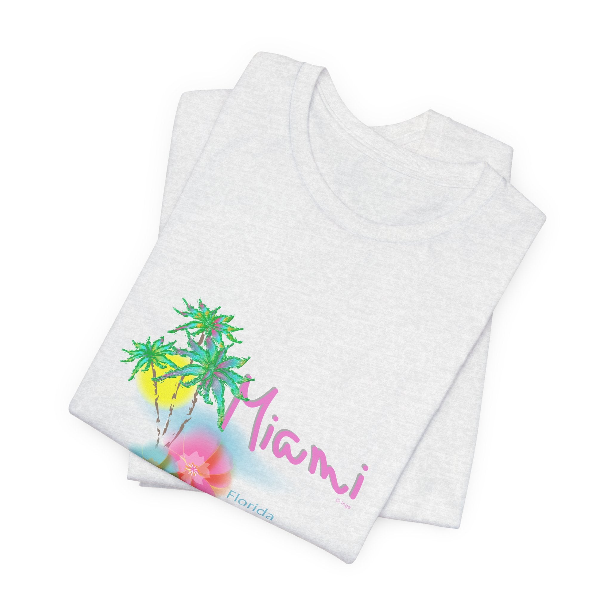 MIAMI, Florida Palm Sunset Graphic Unisex Jersey Short Sleeve Tee