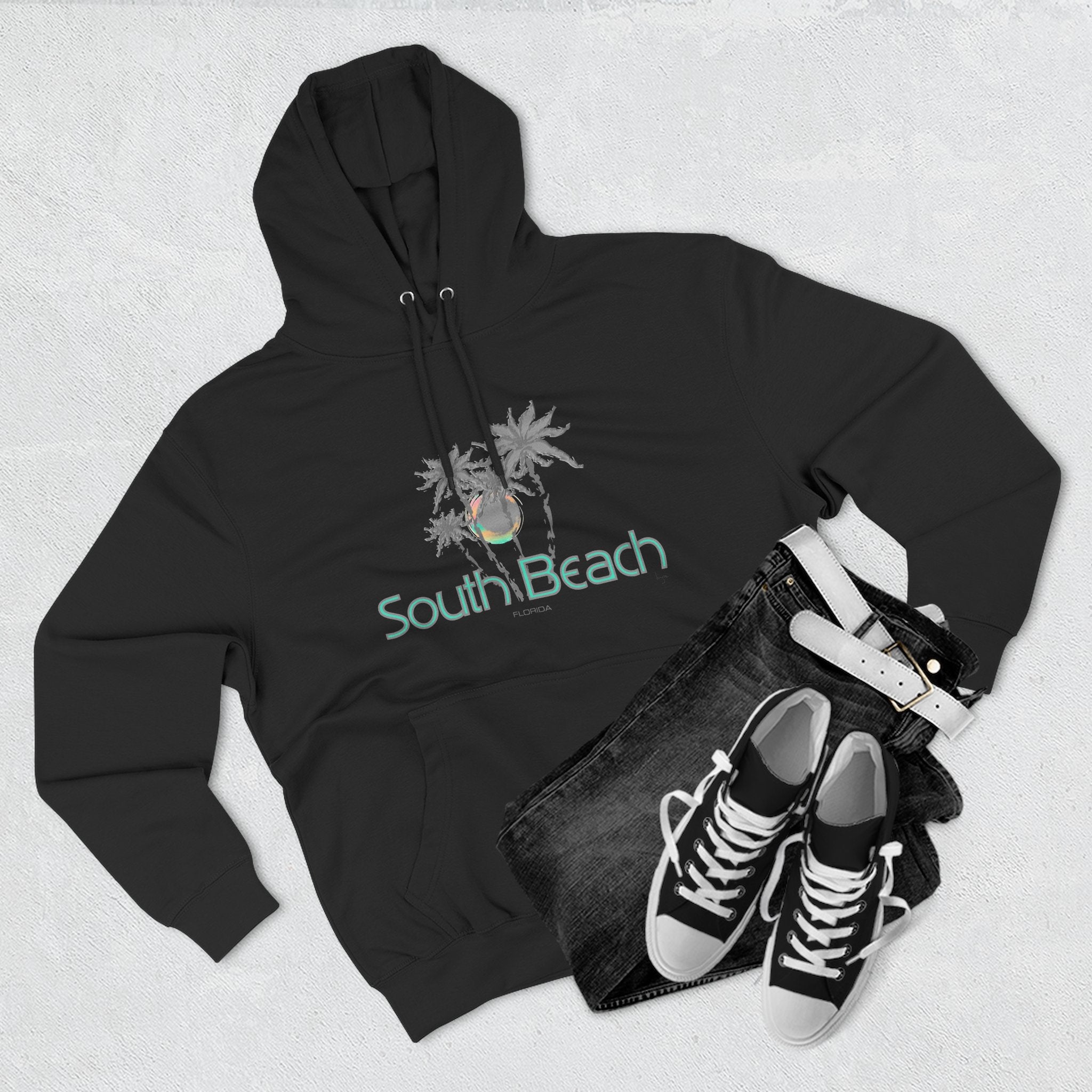 South Beach Miami Palm Tree Graphic Unisex Hoodie