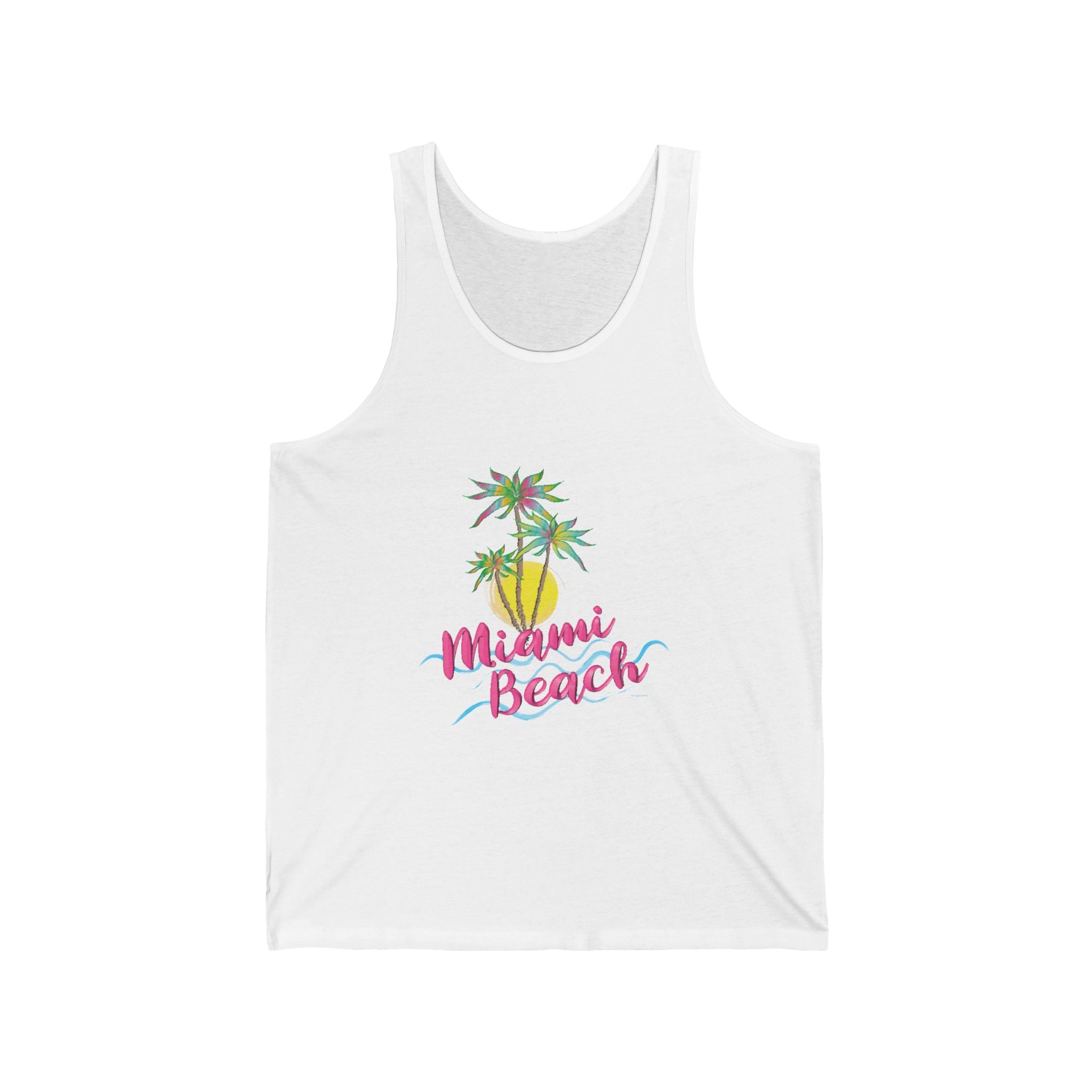 Awesome Miami Beach Florida with Palms Graphic Unisex Jersey Tank