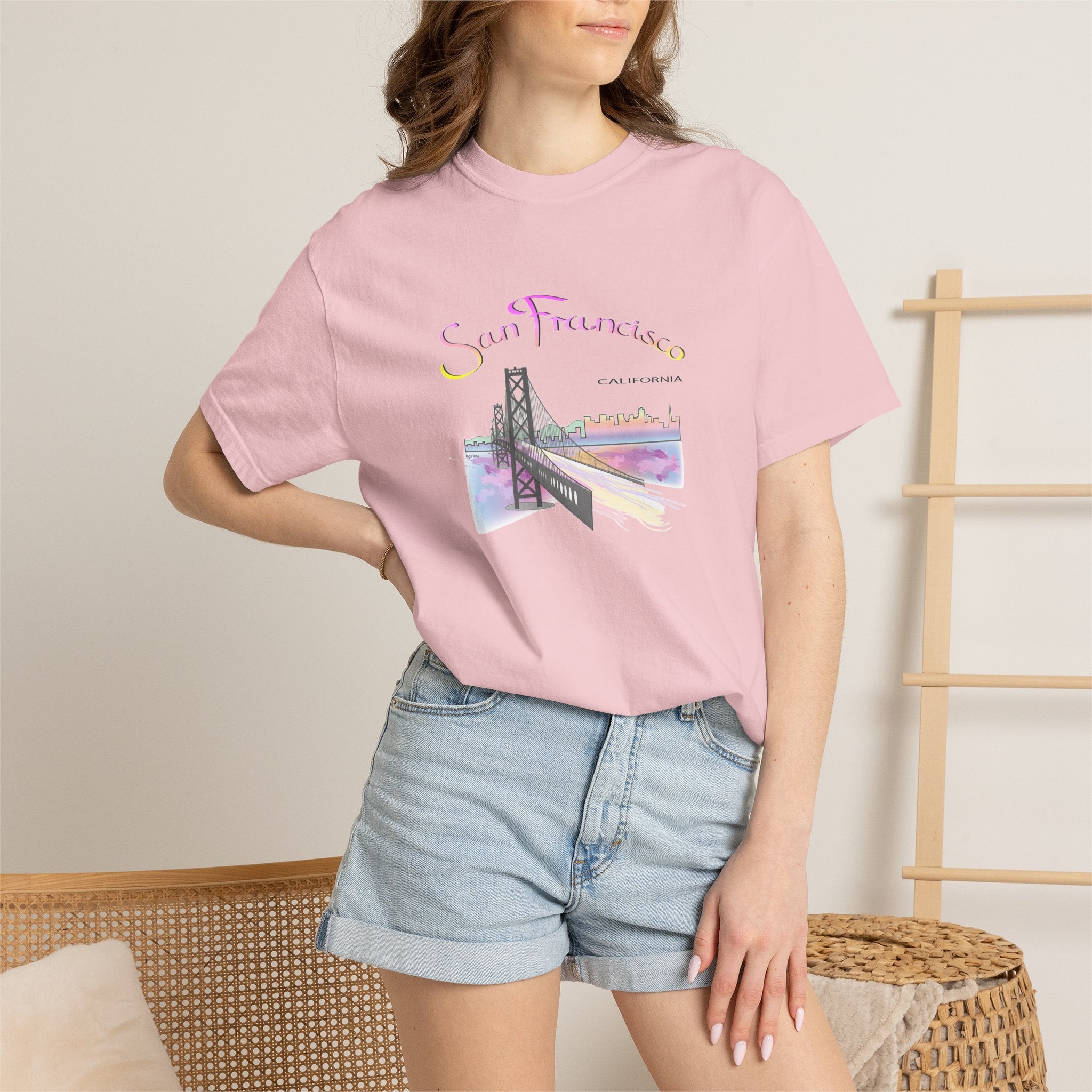 San Francisco Rainbow Golden Gate Bridge Graphic Unisex T-shirt
