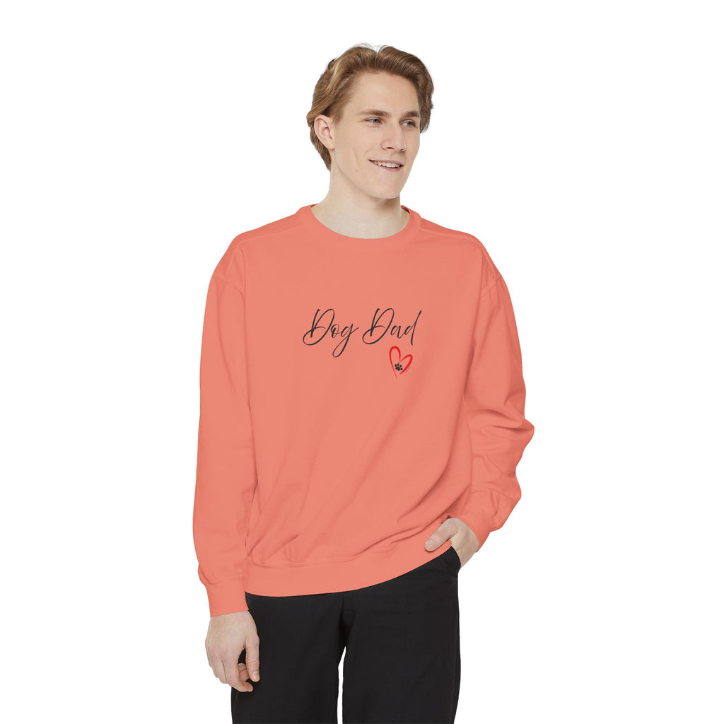 Dog Dad Heart Graphic Hoodie Garment-Dyed Sweatshirt