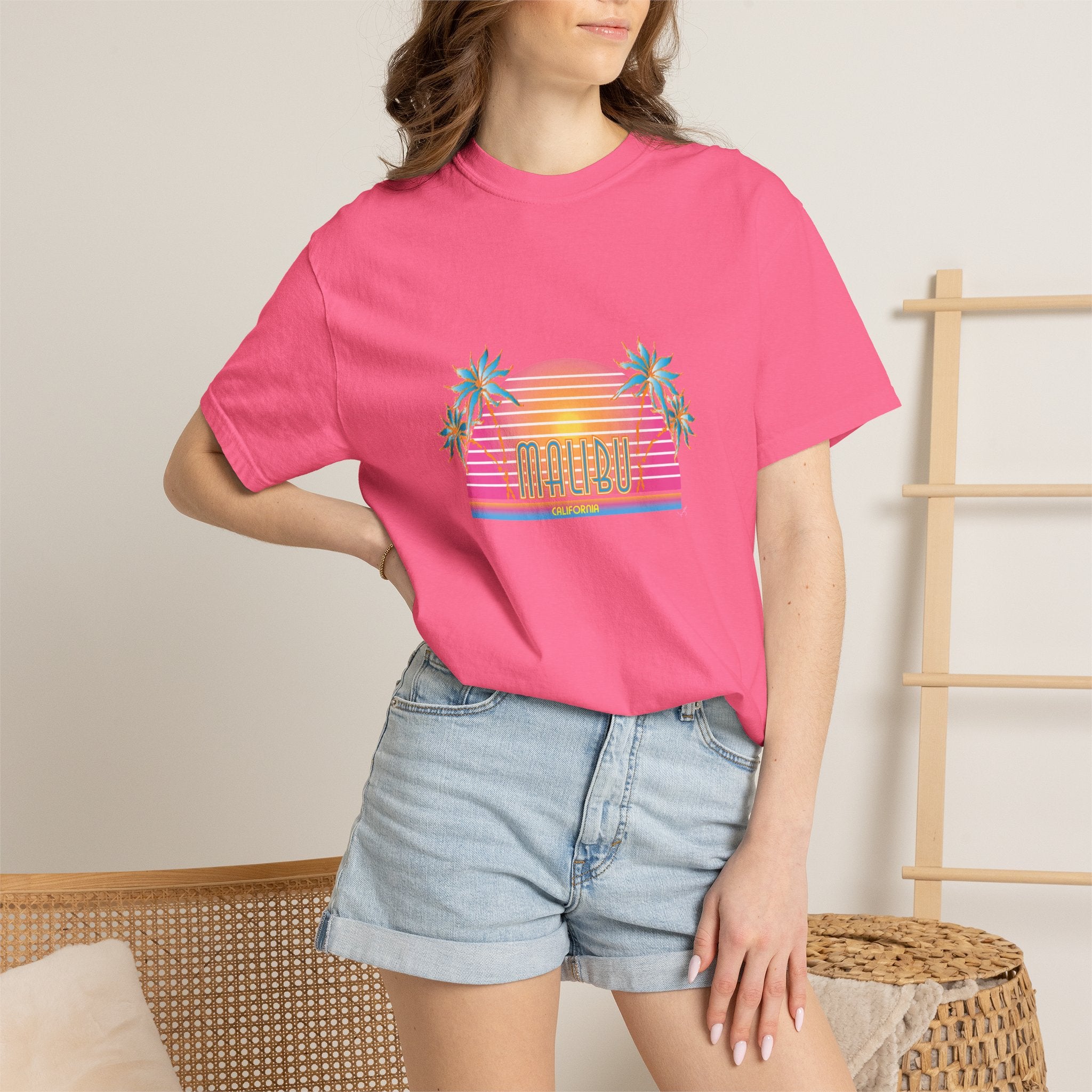 Striking Malibu California Graphic Unisex Garment-Dyed T-shirt