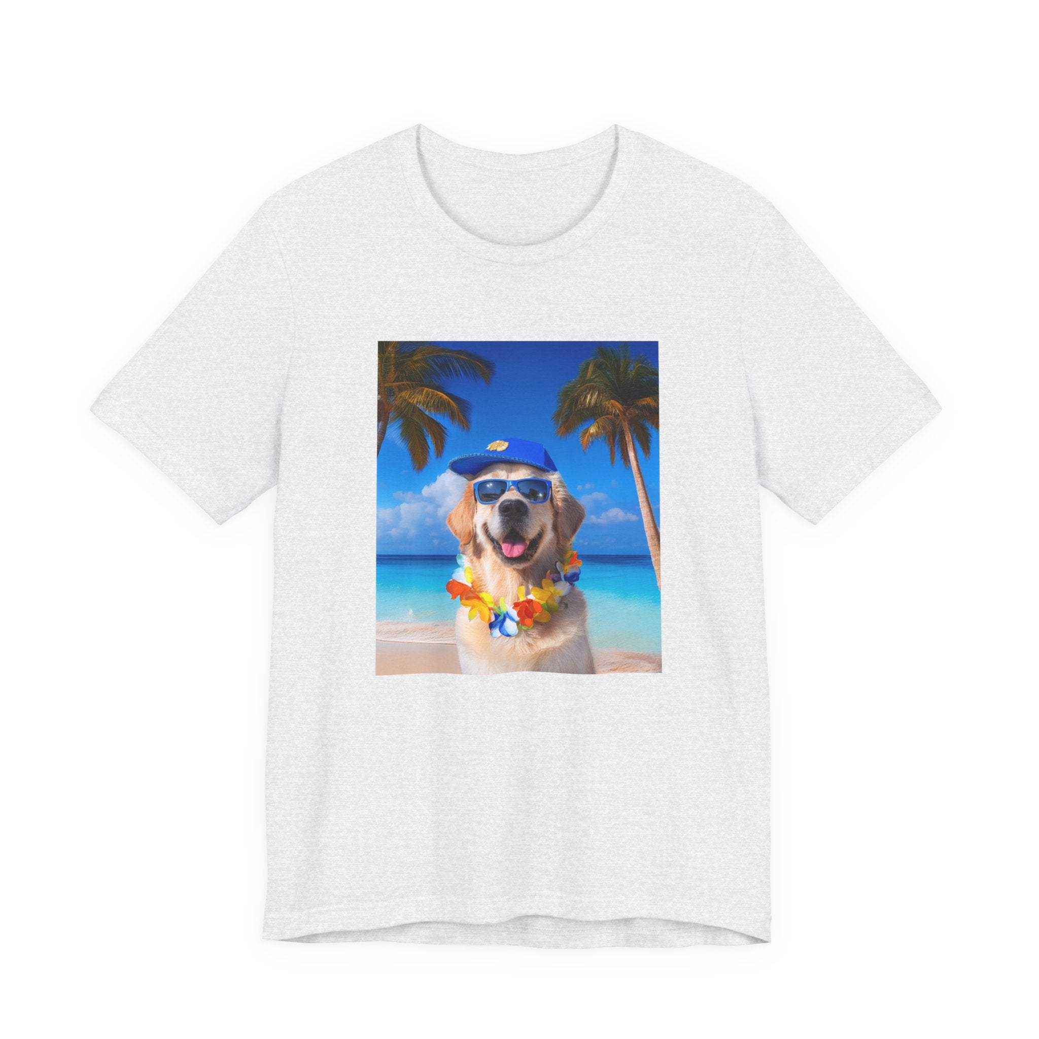 Beach Please Dog in Blue Hat T-Shirt