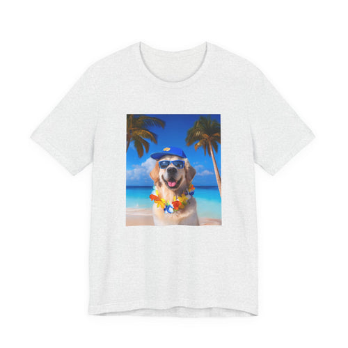 Beach Please Dog in Blue Hat T-Shirt