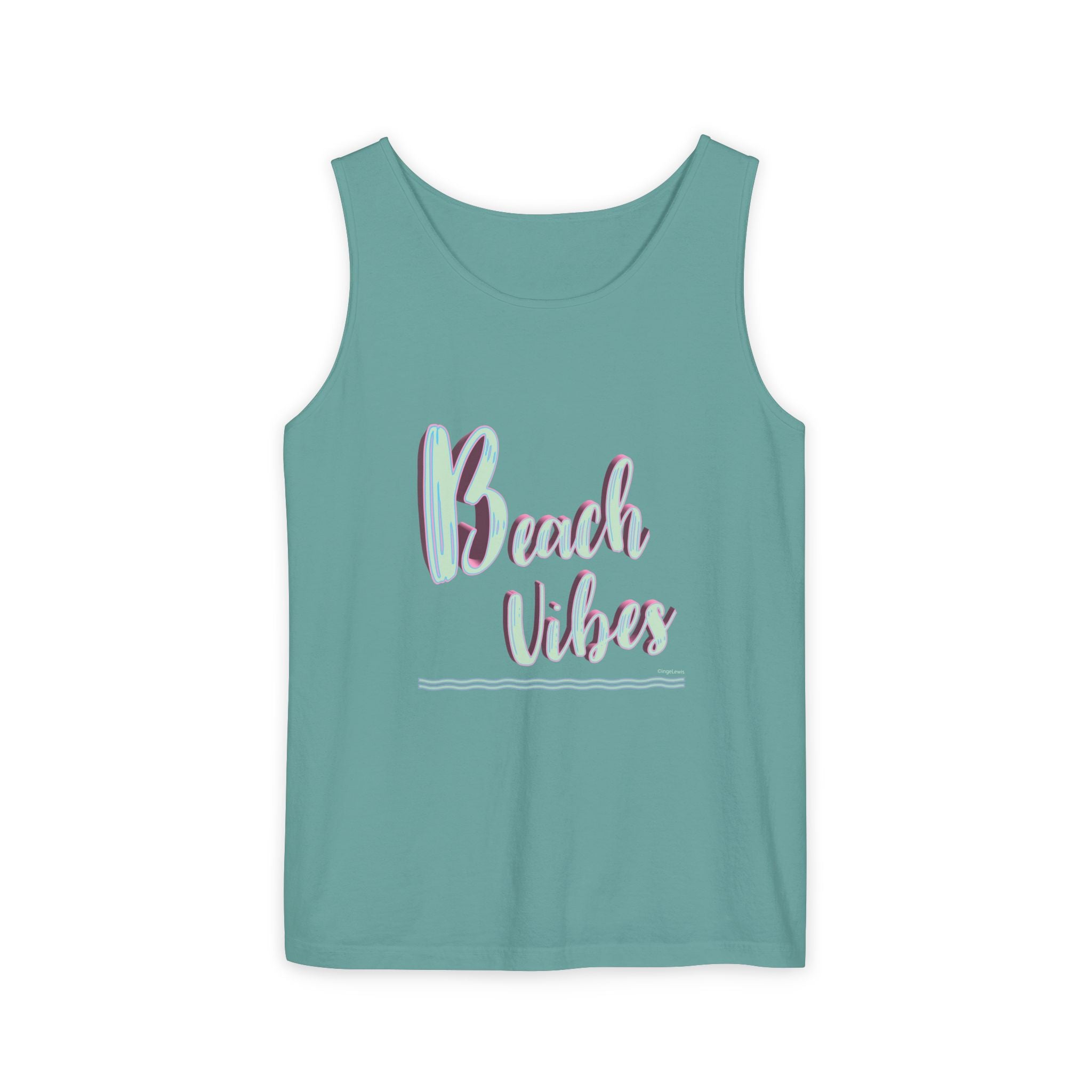 Beach Vibes Graphic Unisex Garment-Dyed Tank Top